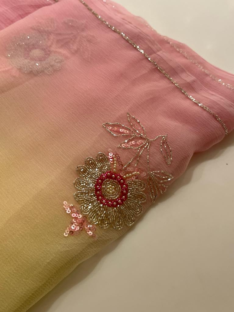 Pastel Ombre saree
