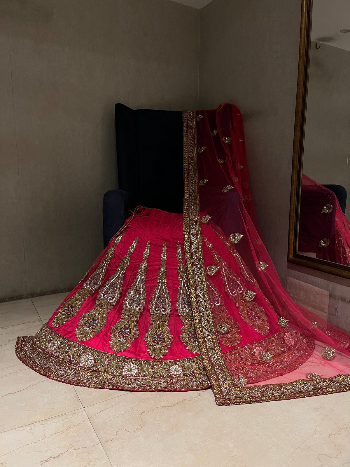 Raani Pink Traditional Net lehenga set