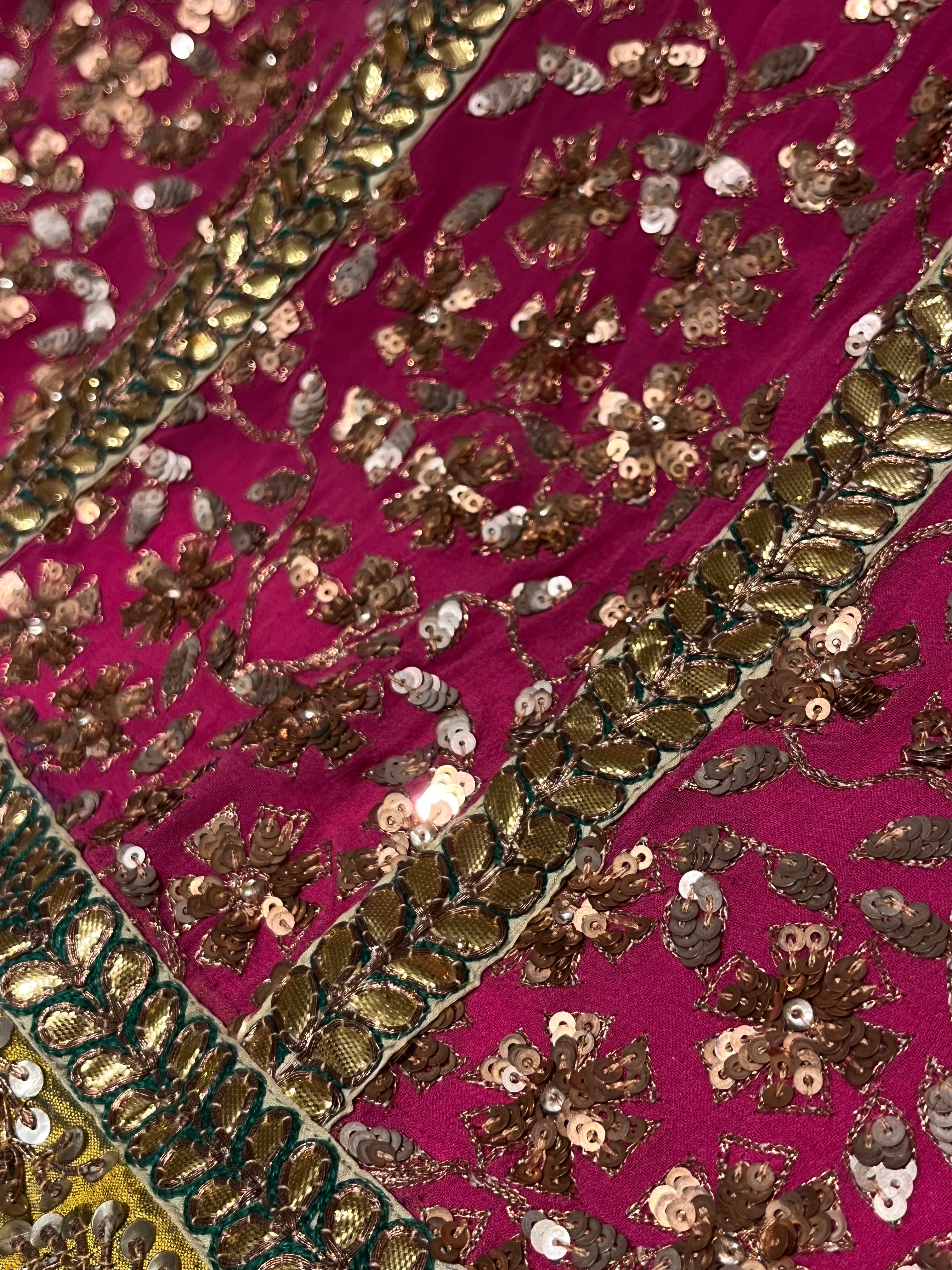 Pink Nad Golden sequins lehenga set