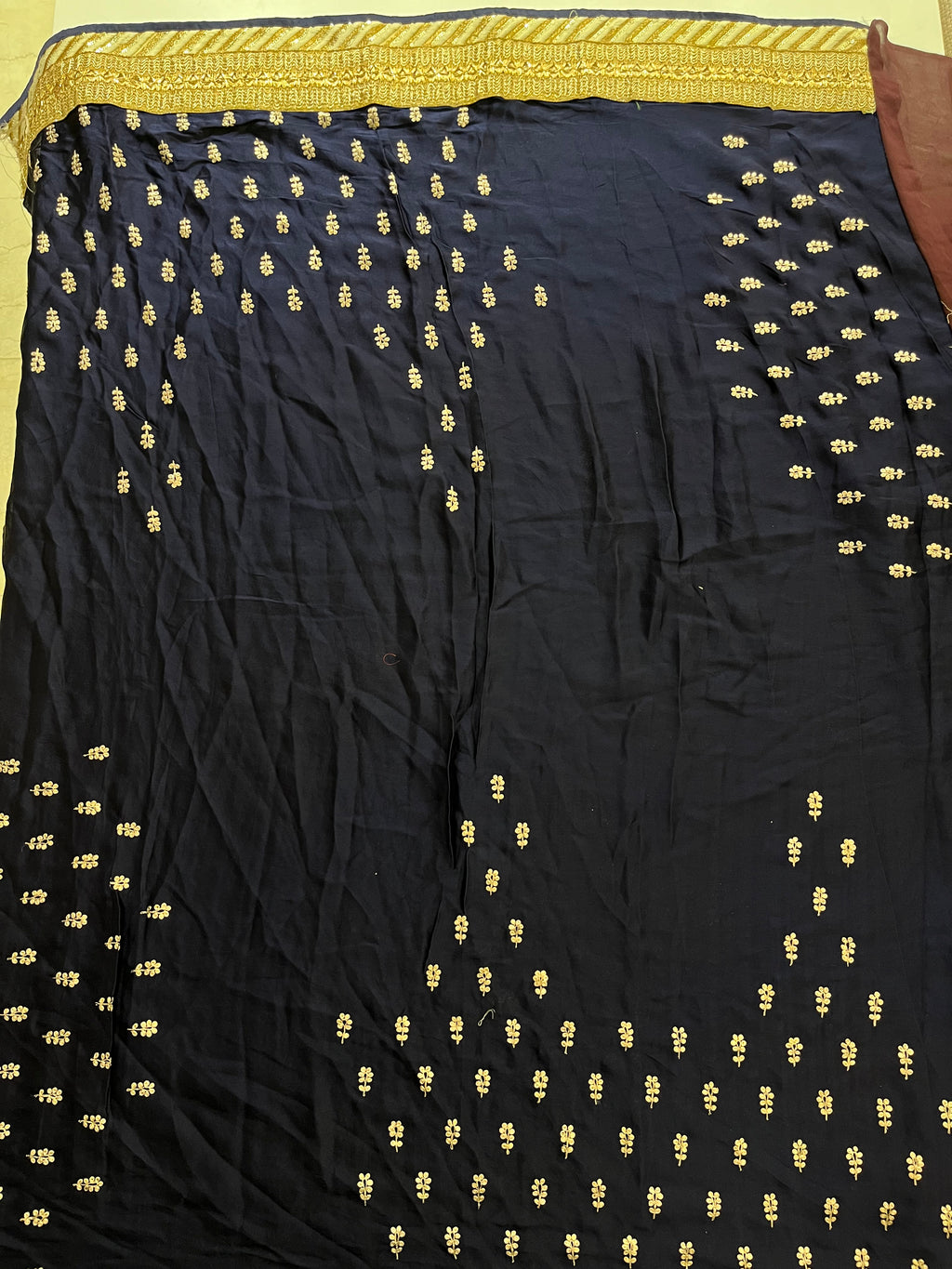 navy&wine heavy saree