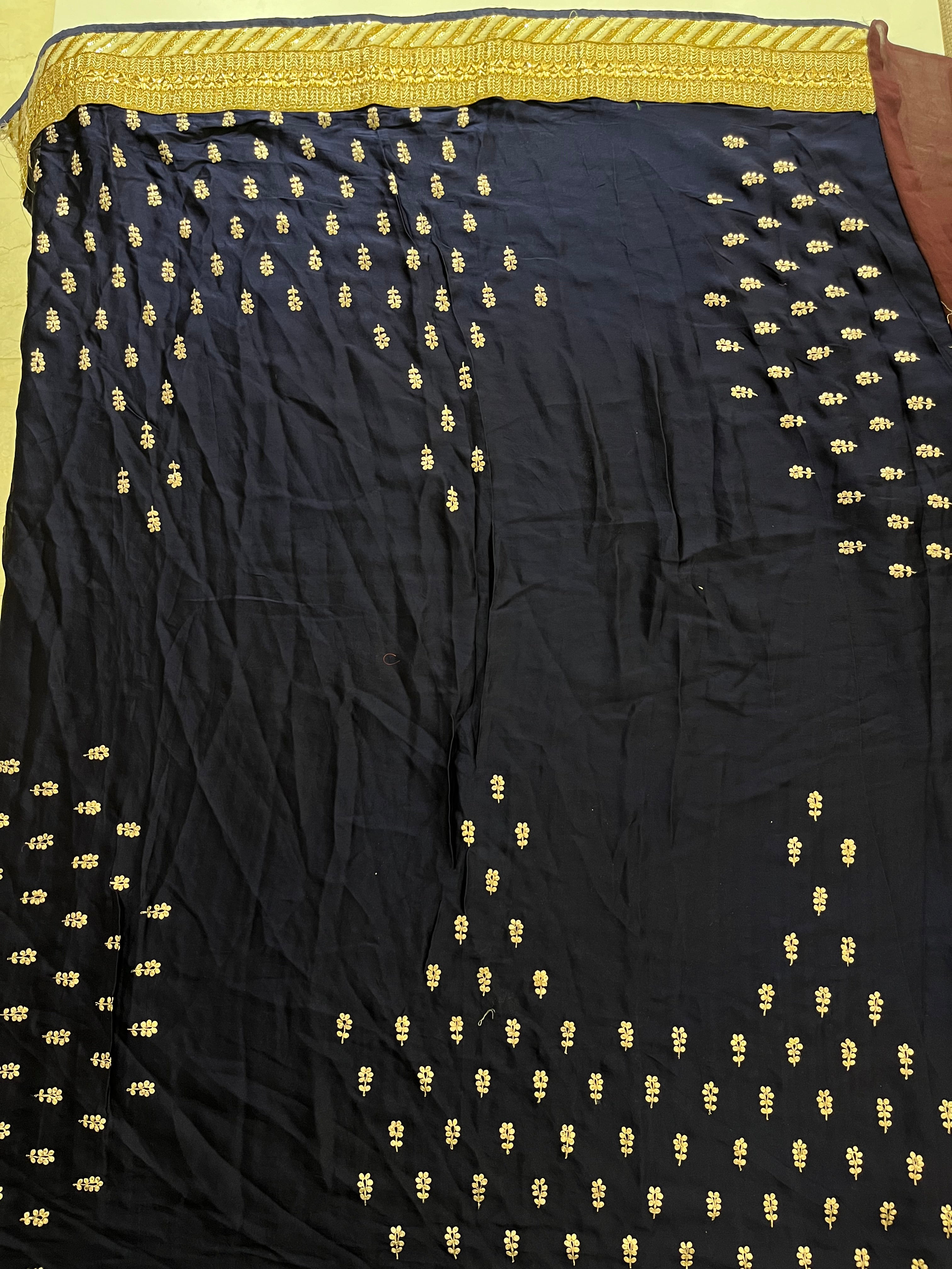 navy&wine heavy saree