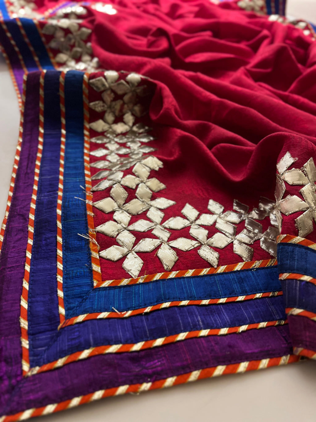 traditional kaccha gotta handwork saree