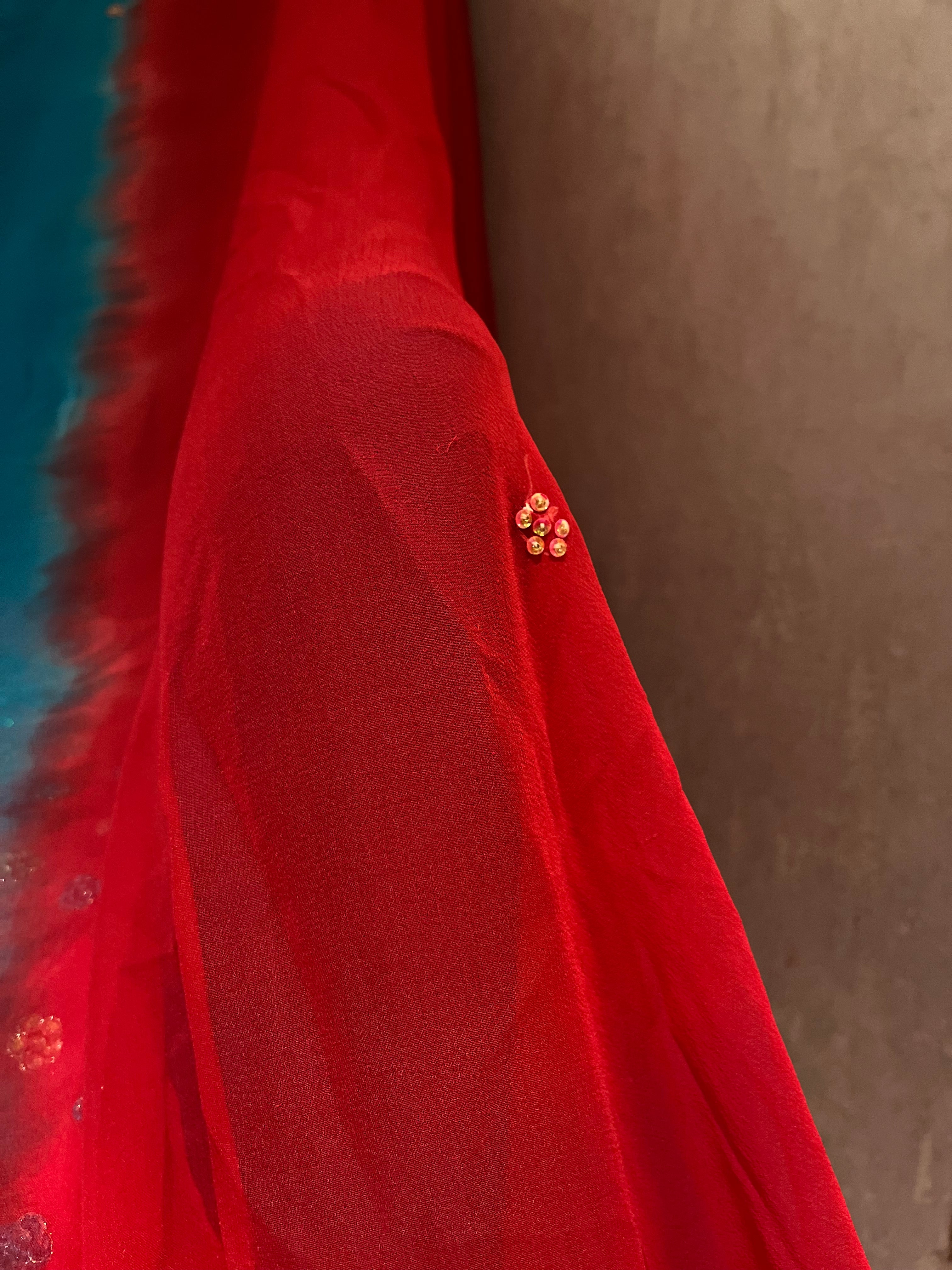Flora In Red Lehenga Set