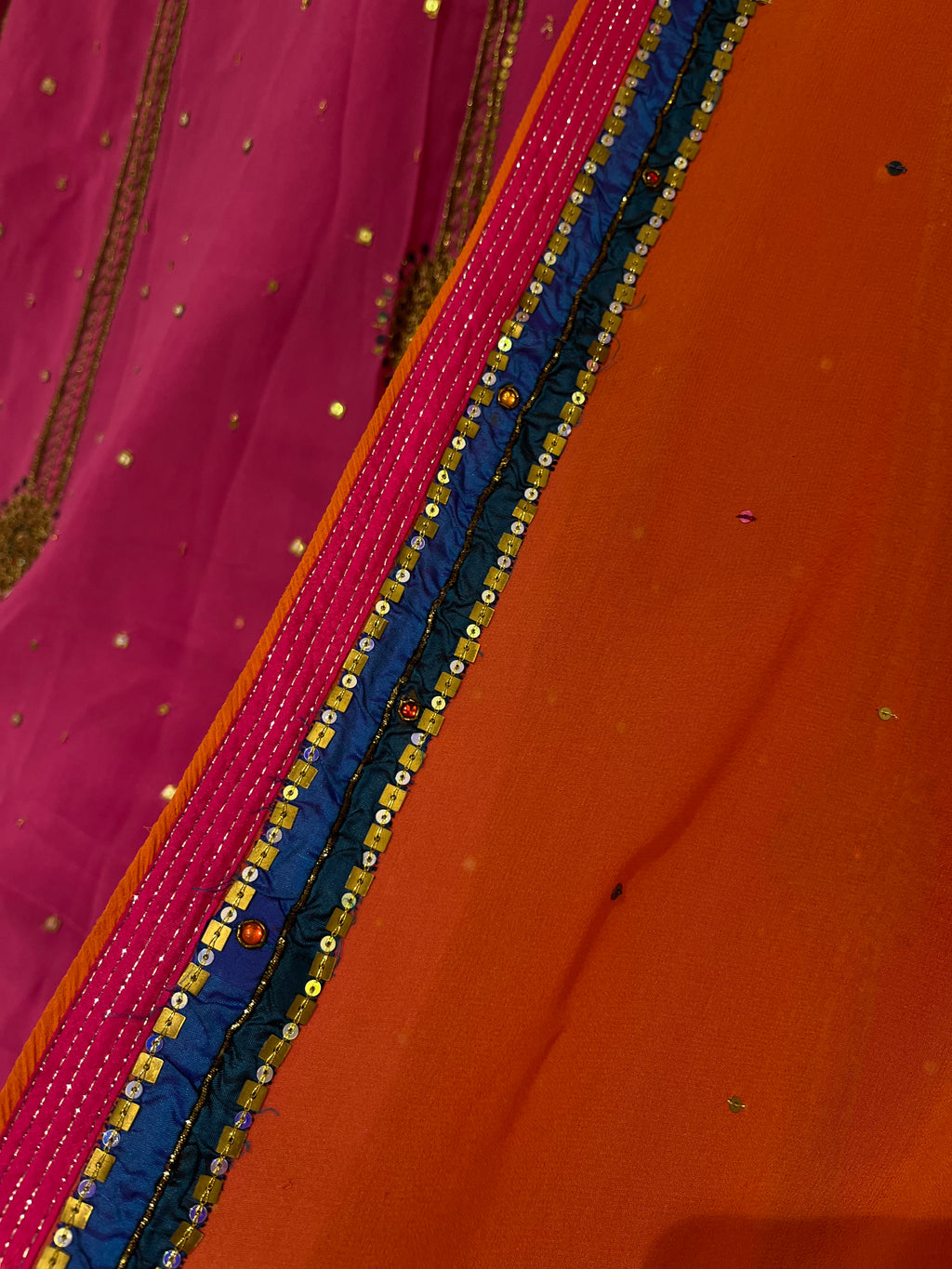 Pink & Tangerine Lehenga Set