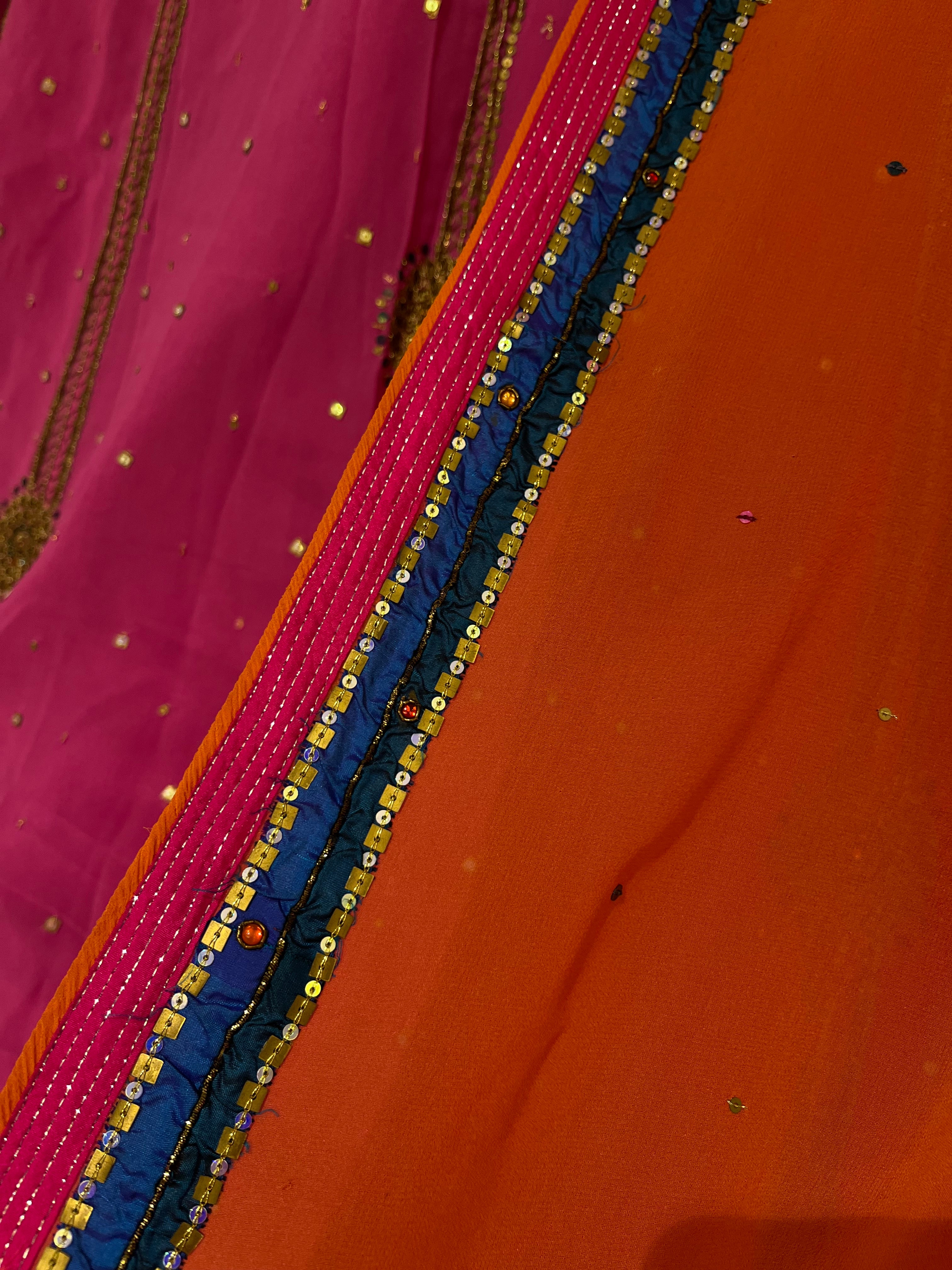 Pink & Tangerine Lehenga Set