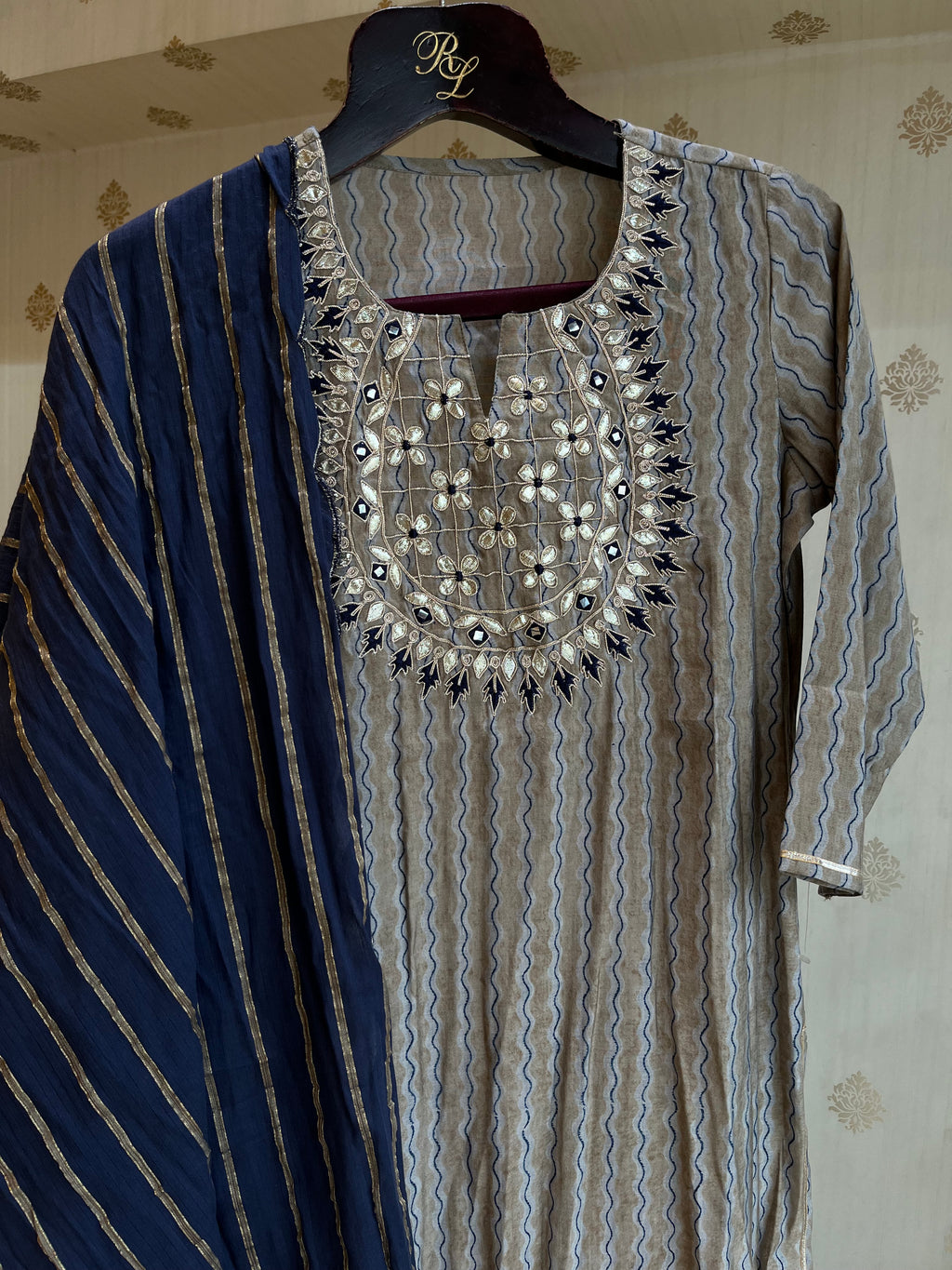Wave Print Cotton Kurta