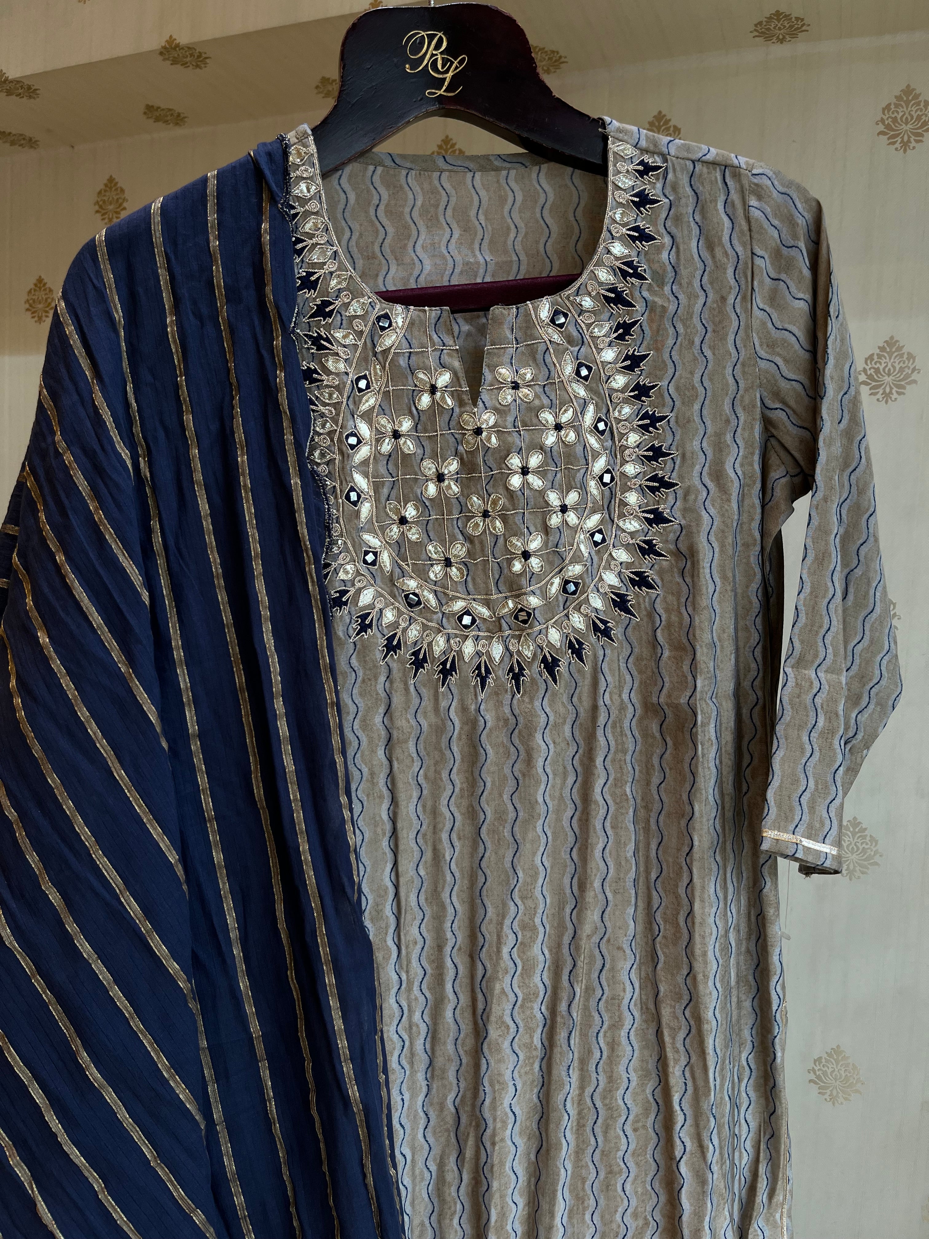 Wave Print Cotton Kurta