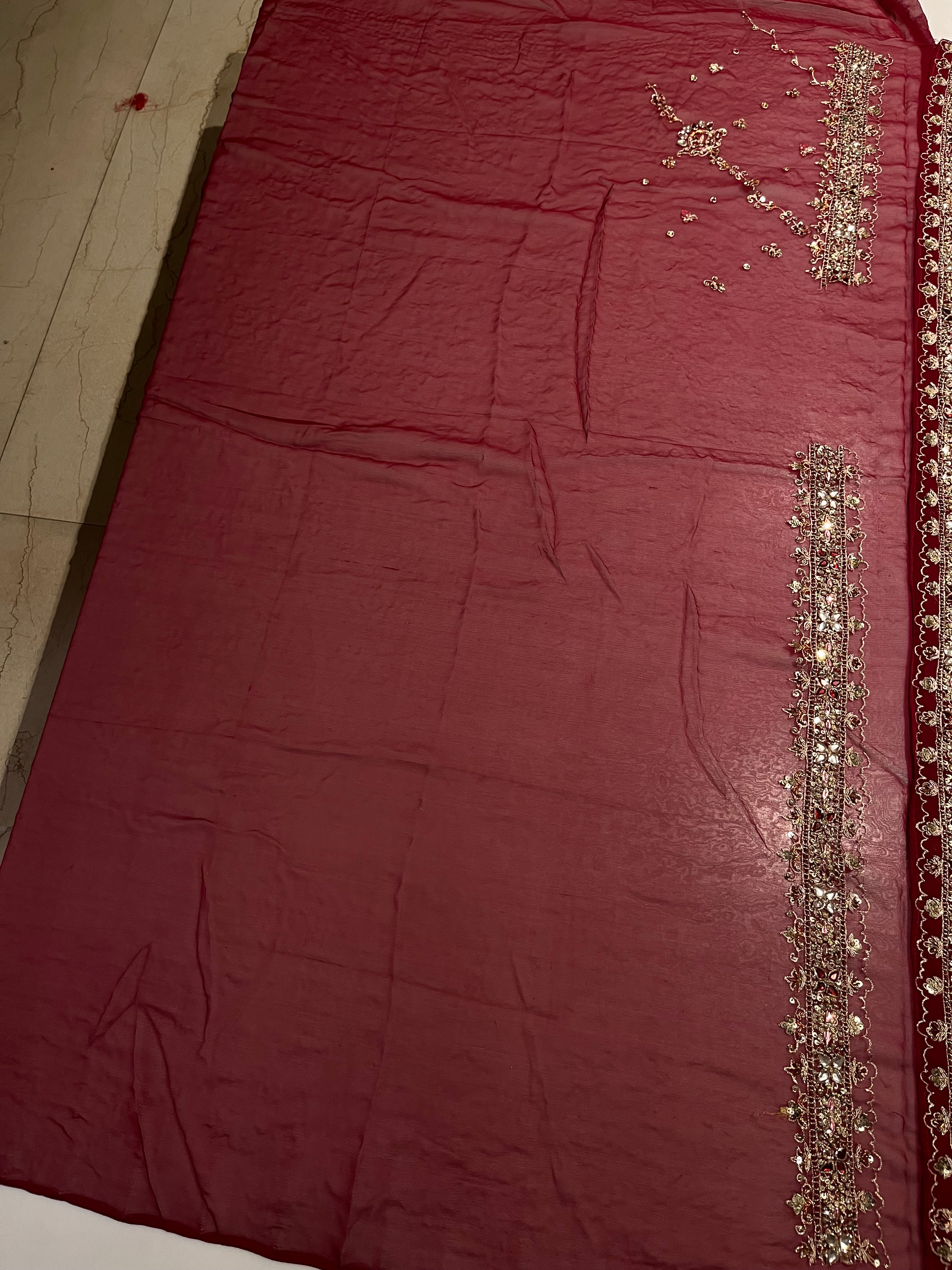 Traditional Deep Red Bridal Lehenga