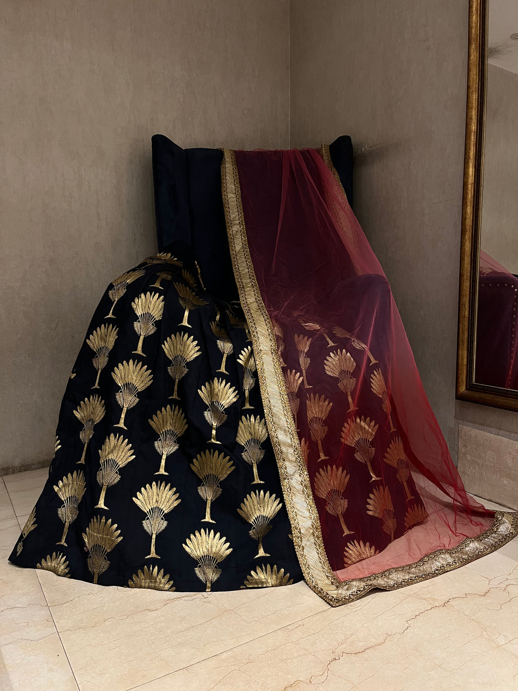 Navy Blue Lehenga Set