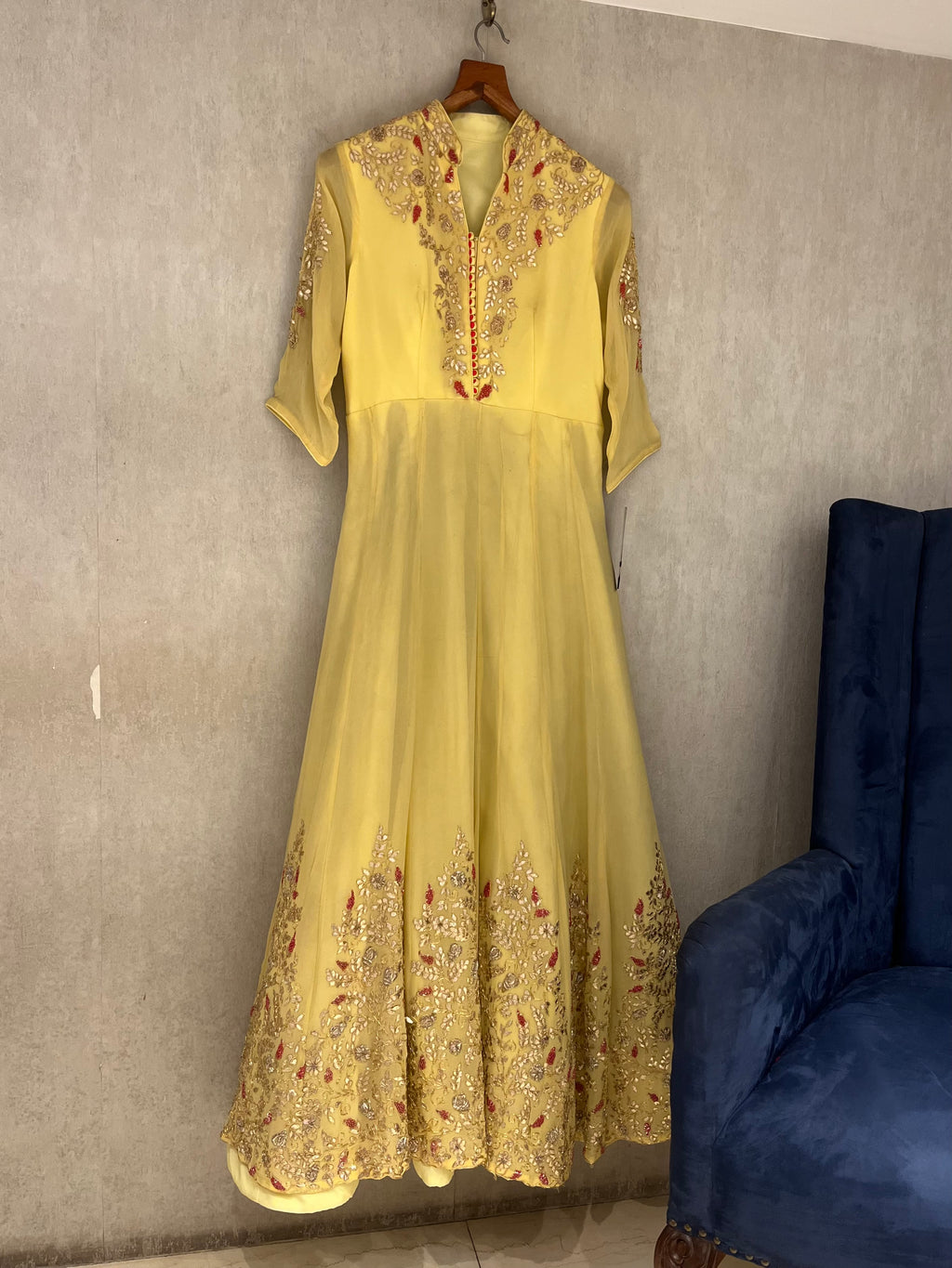 Lemon Yellow Anarkali