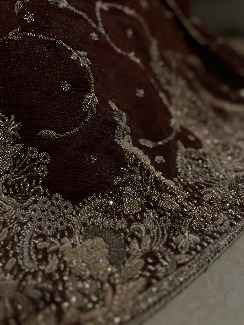 Maroon zardozi lehenga