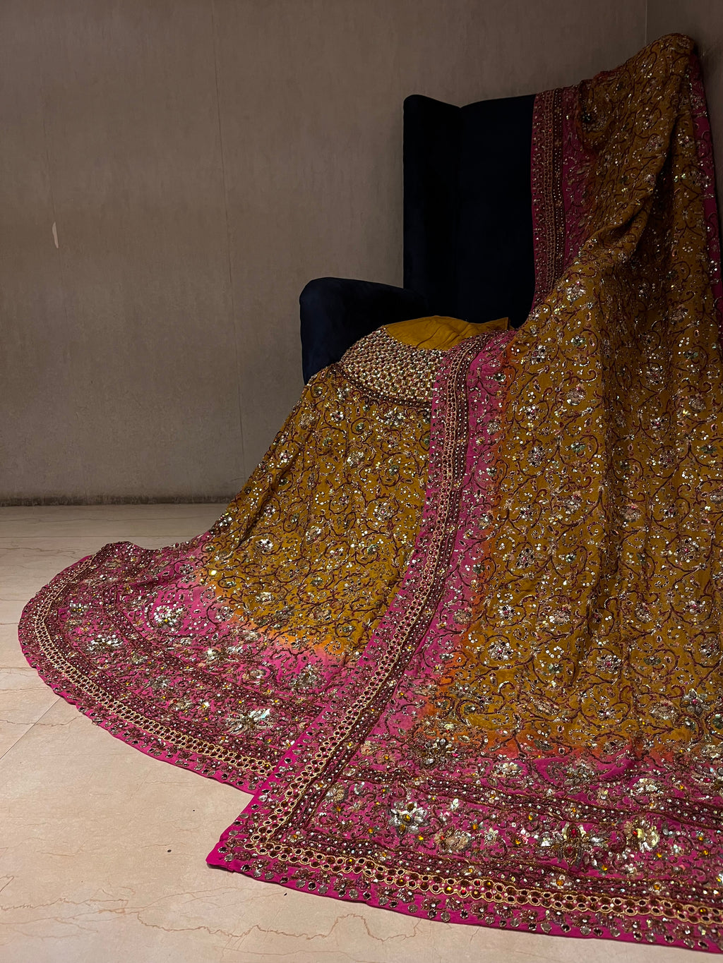 Bridal Heavy Zardozi Lehenga Set
