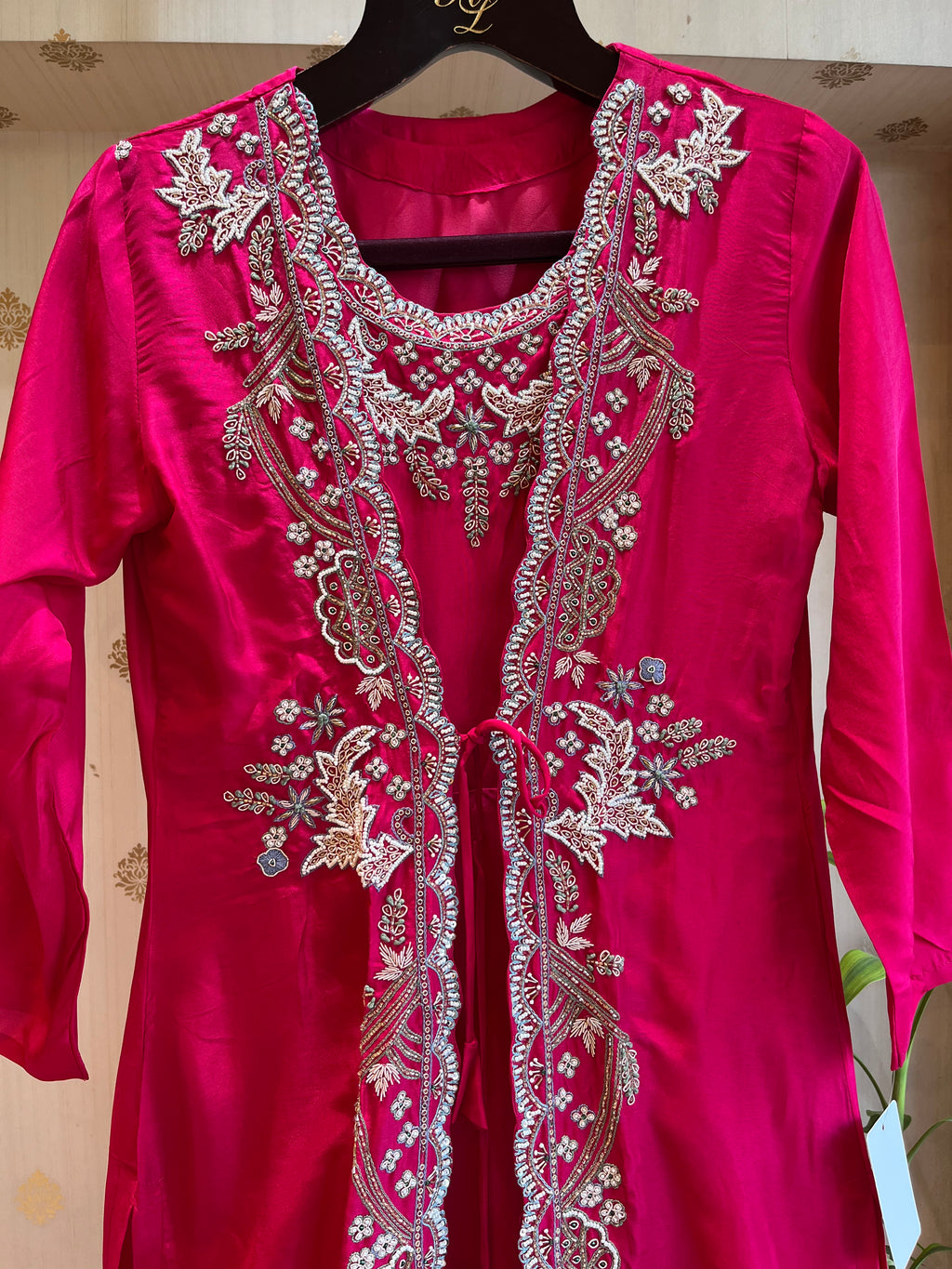 magenta 2-piece Indo-Western