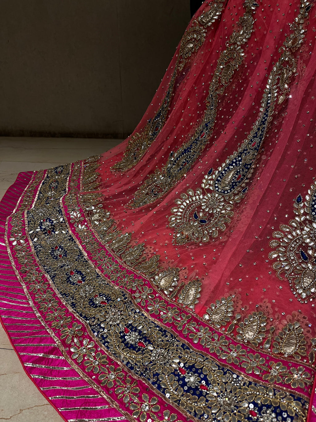 Rajputana Style Net Lehenga Set