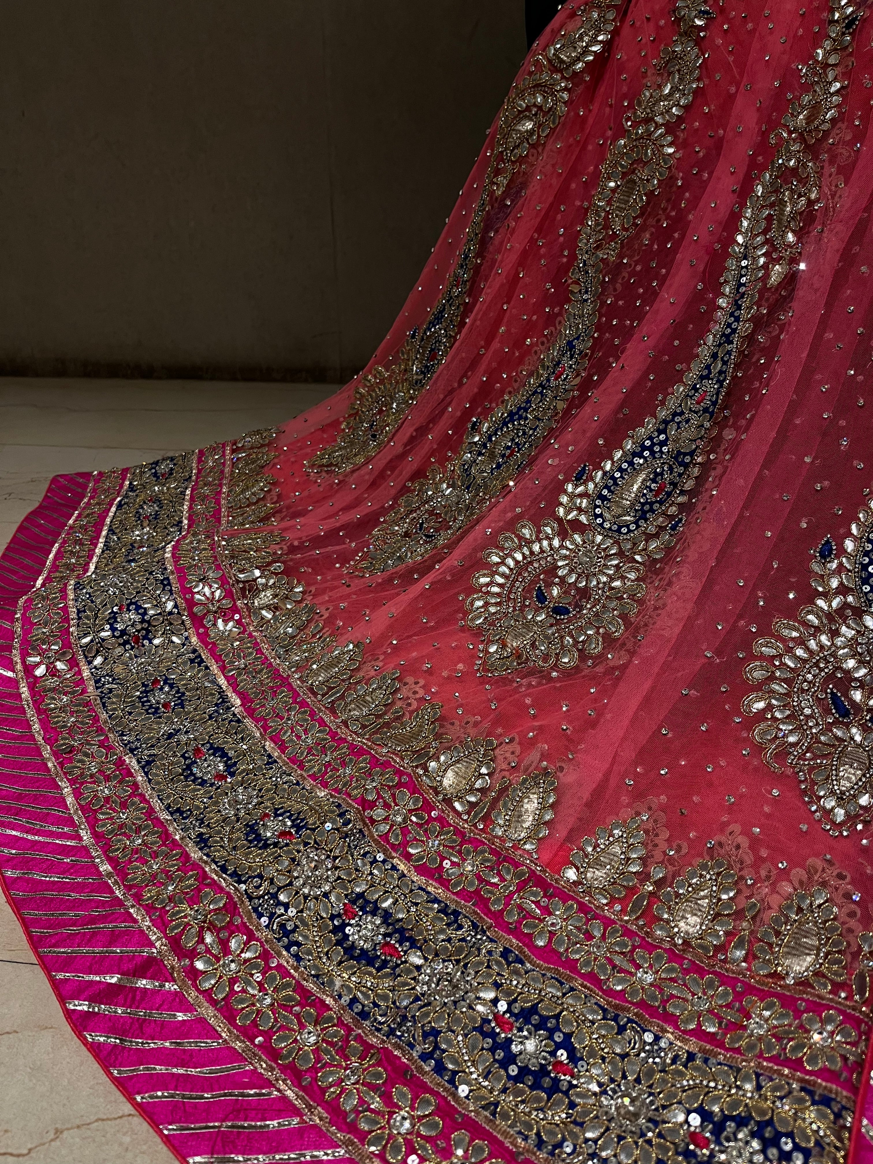 Rajputana Style Net Lehenga Set