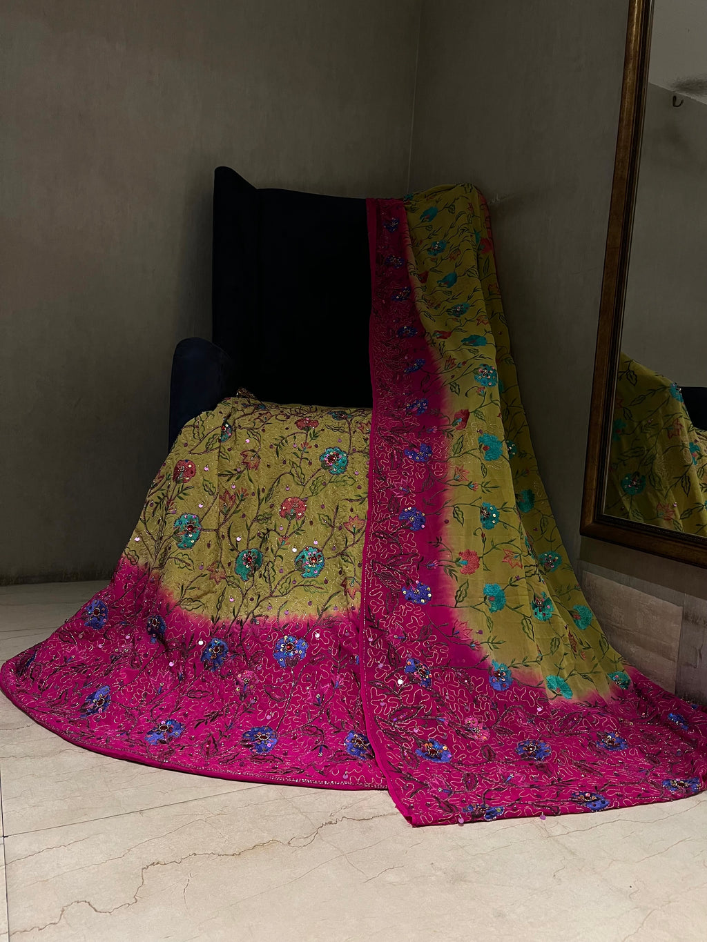 Blossom Pink Ombre Lehenga set
