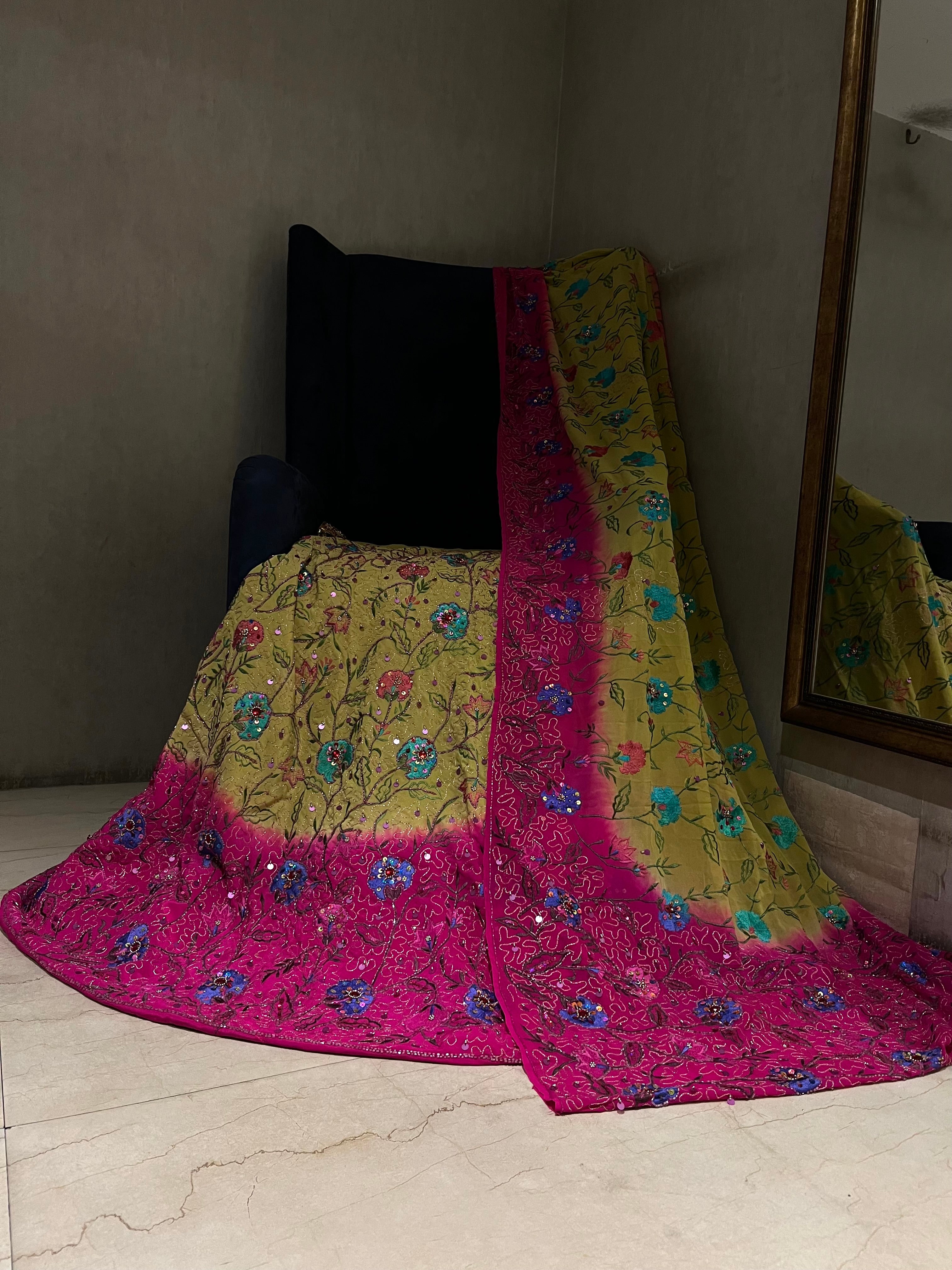 Blossom Pink Ombre Lehenga set