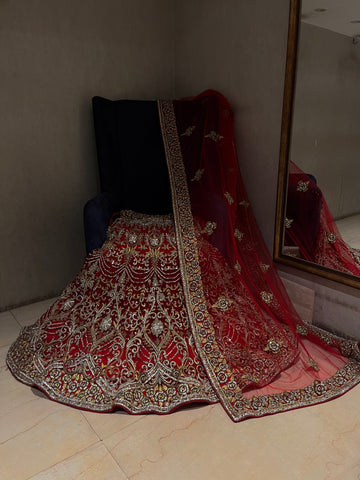 Heavy Bridal Deep Red lehenga Set