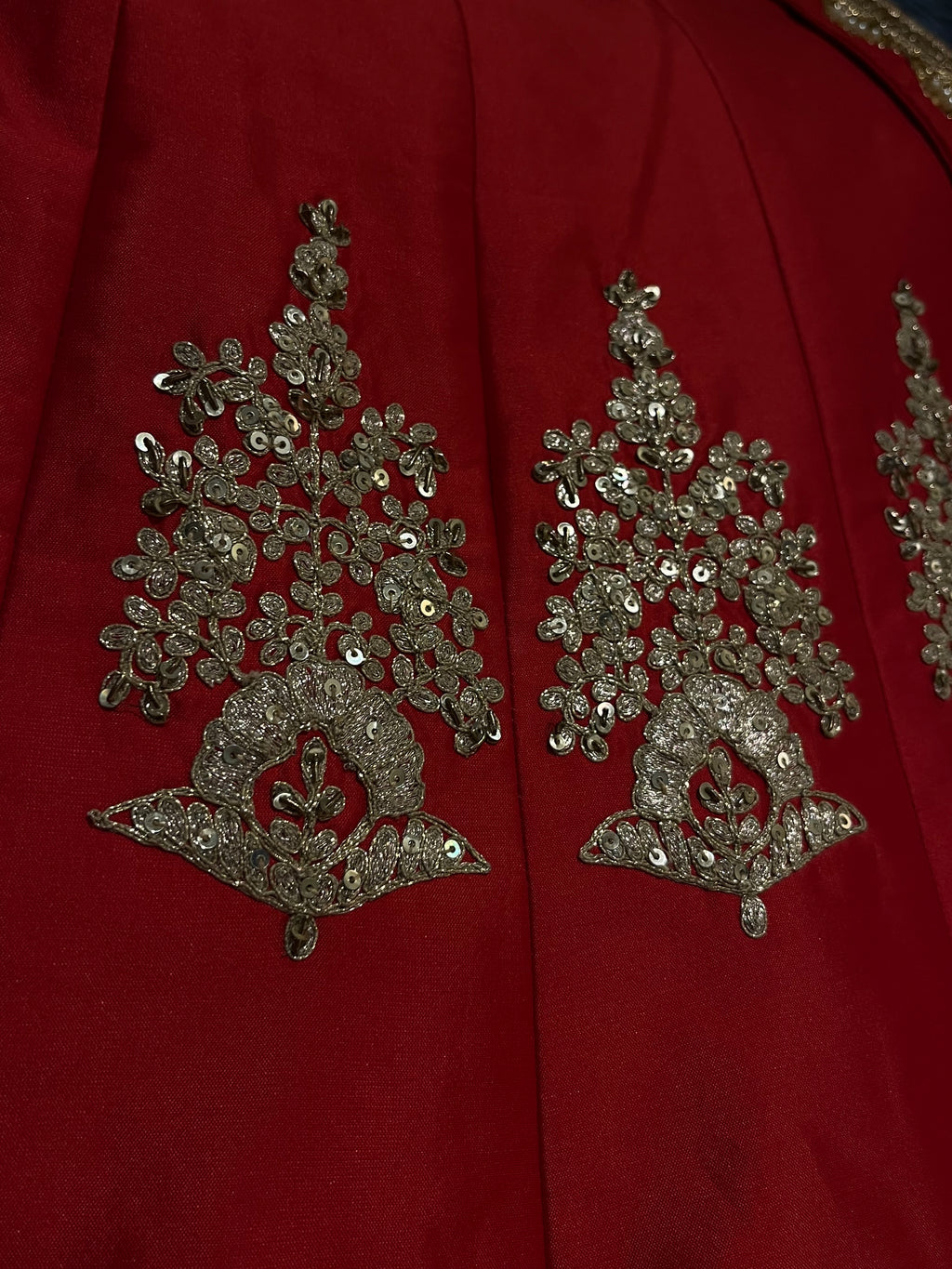 Bridal Red layered lehenga set