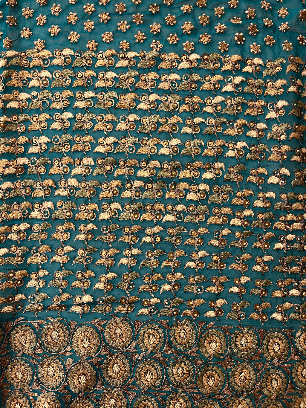 Teal Green Designer Saree
