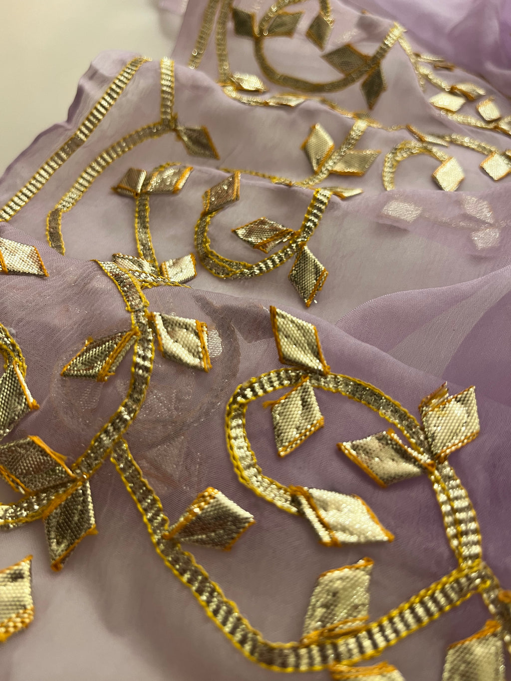 Lavender katcha gotapatti saree