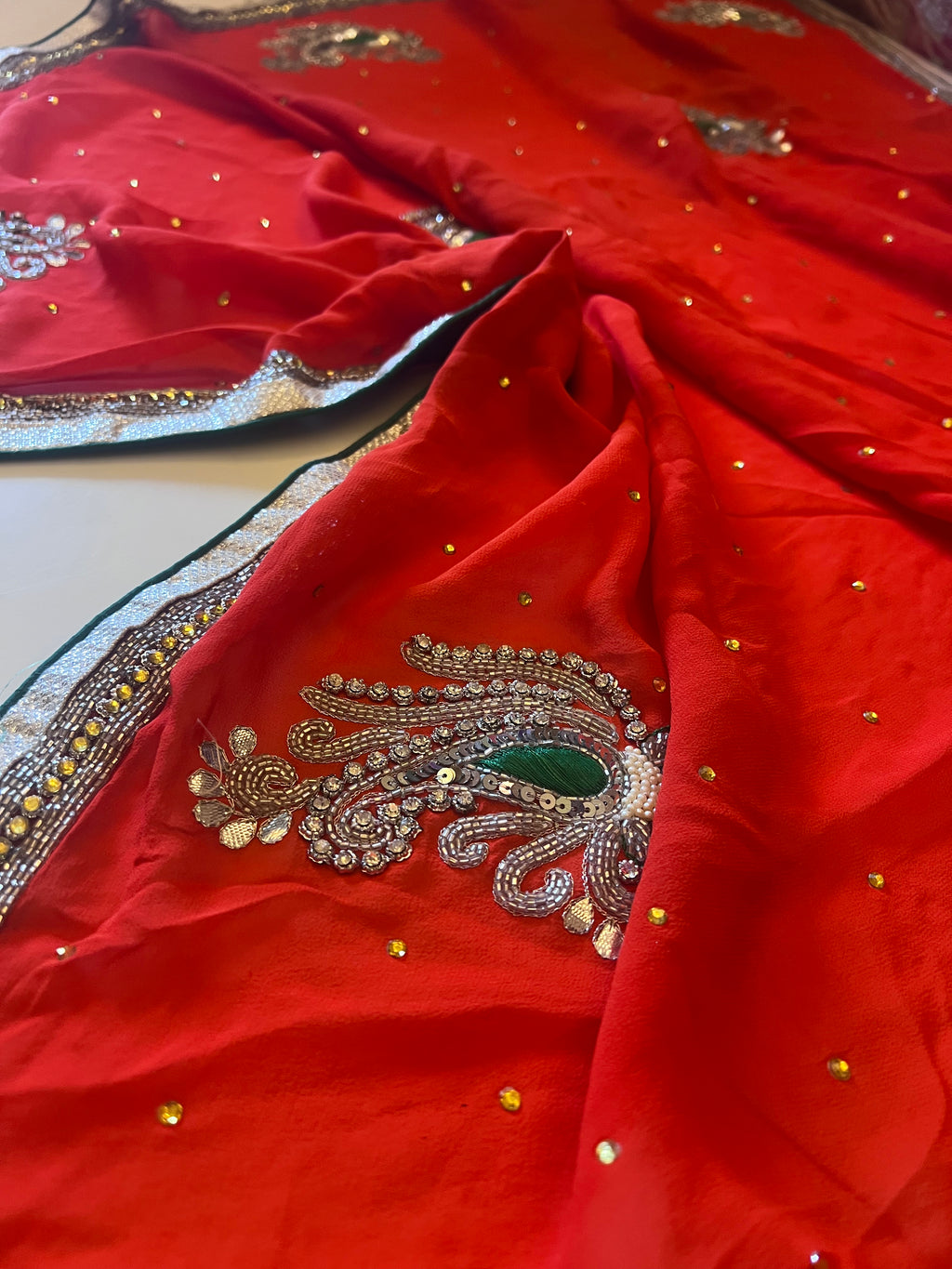 Pure Red Pure Georgette