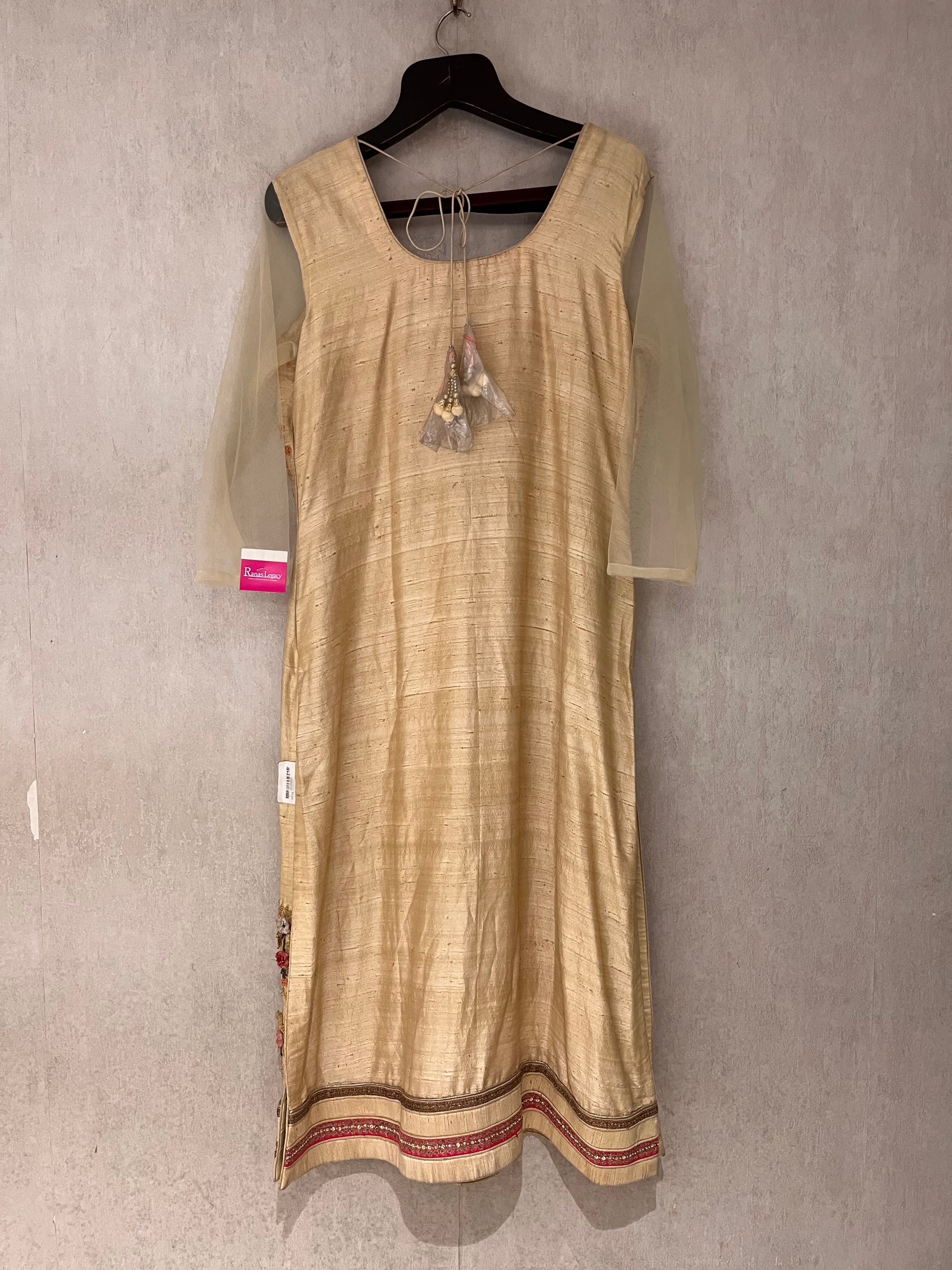 Raw Silk Crème Kurti