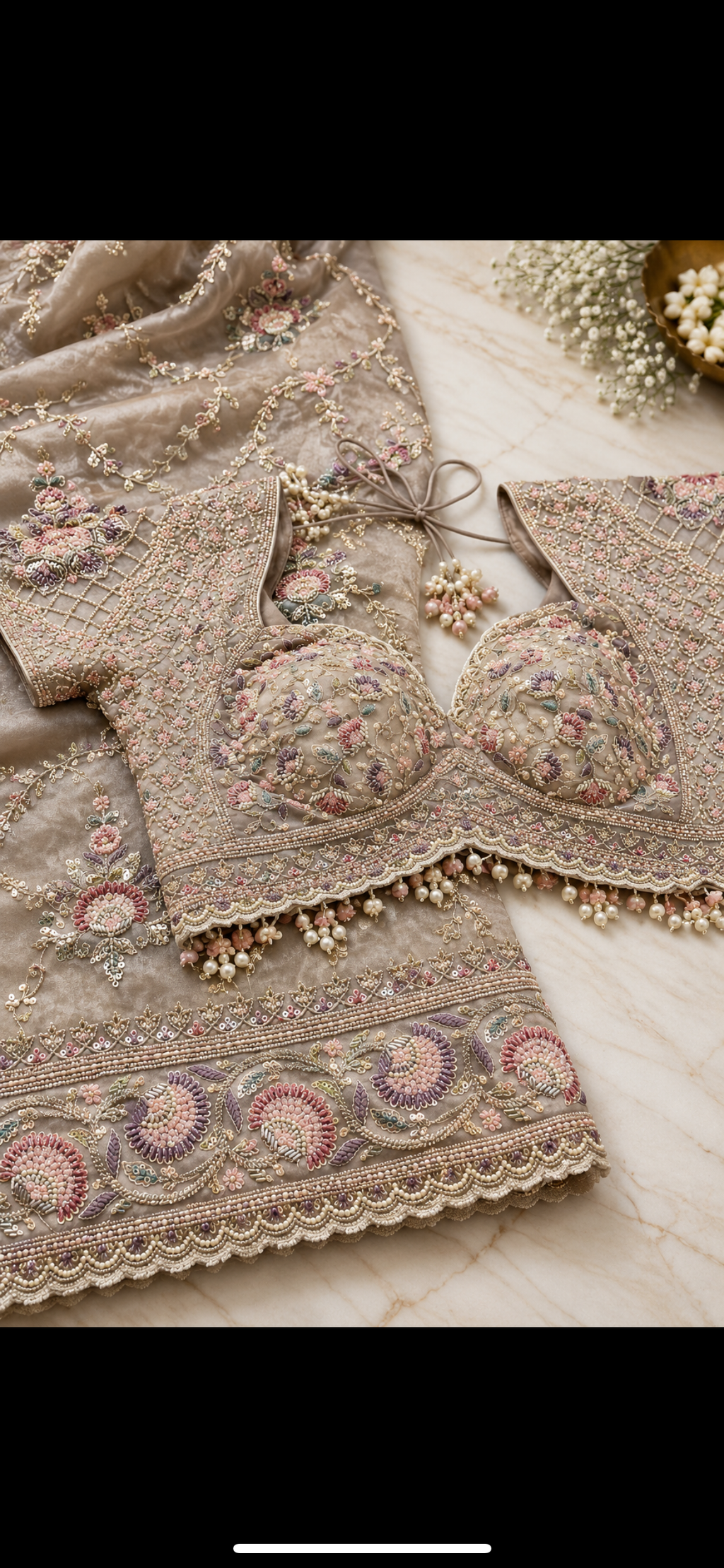 Aradhna tissue handwork saree