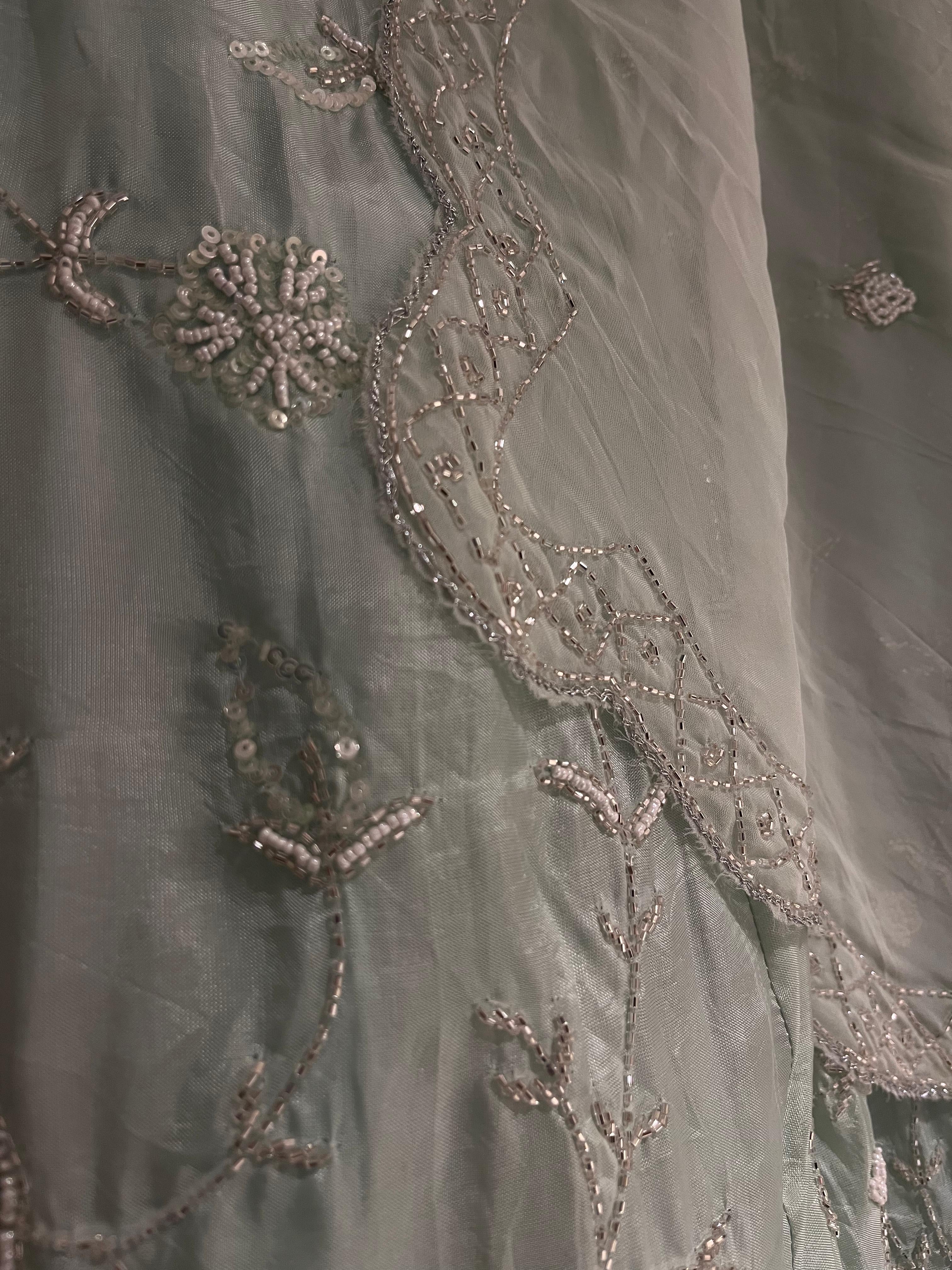 Pearl and powder blue lehenga set