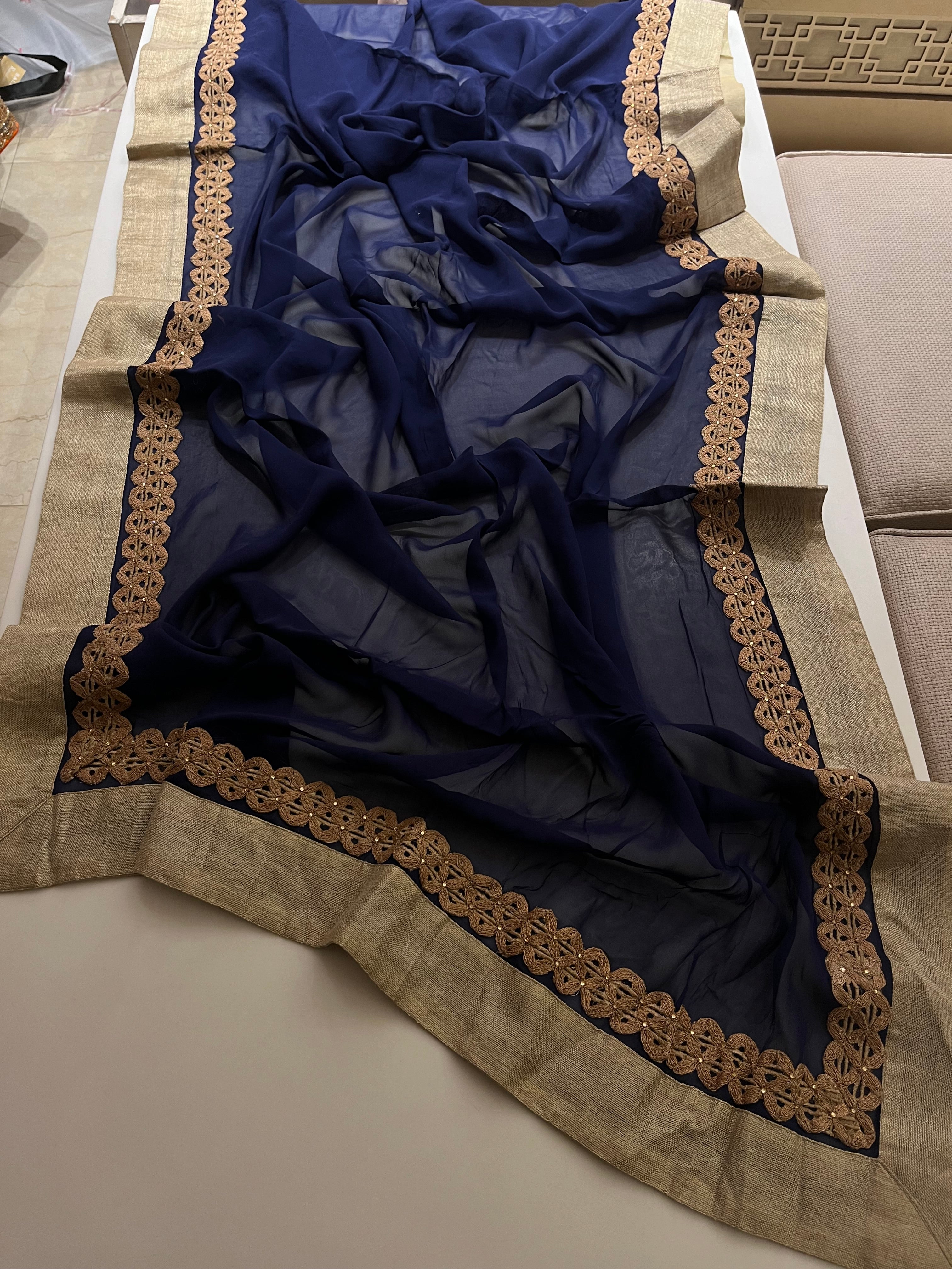 Designer Navy Saree
