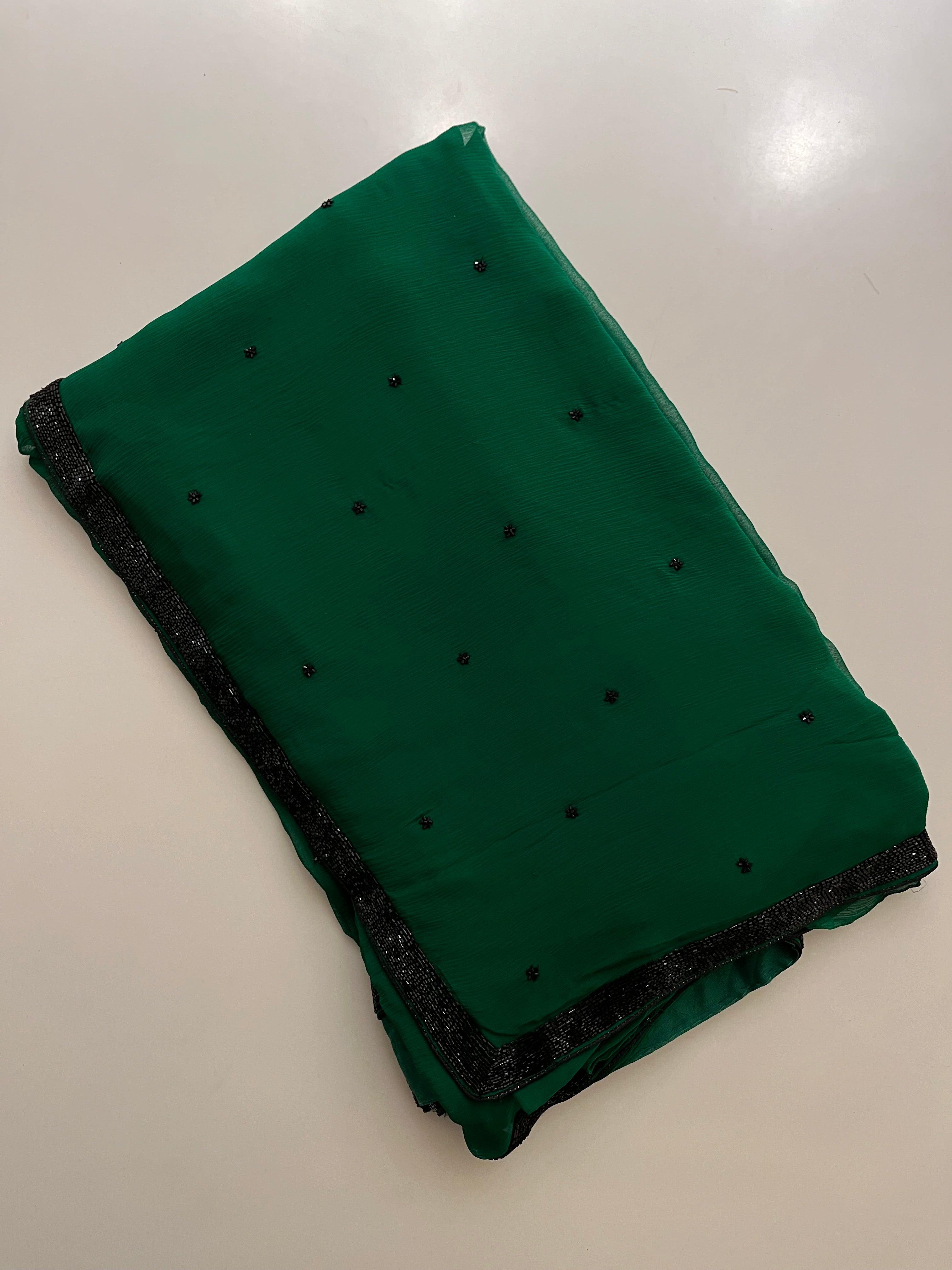 forest green Cocktail saree
