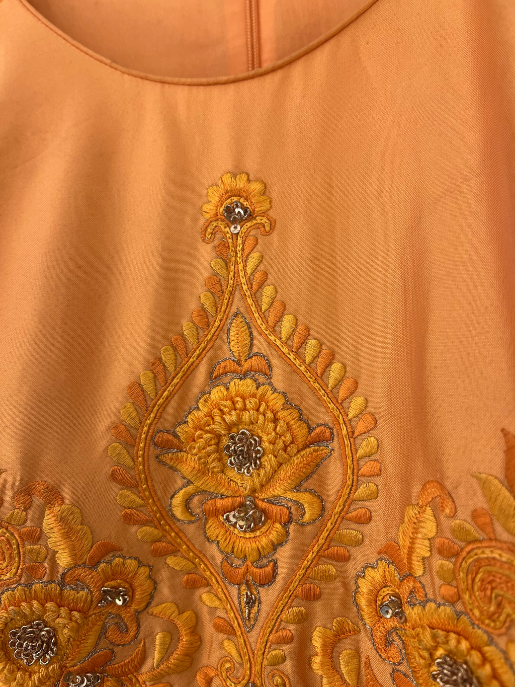 Peach Dola Silk Gown