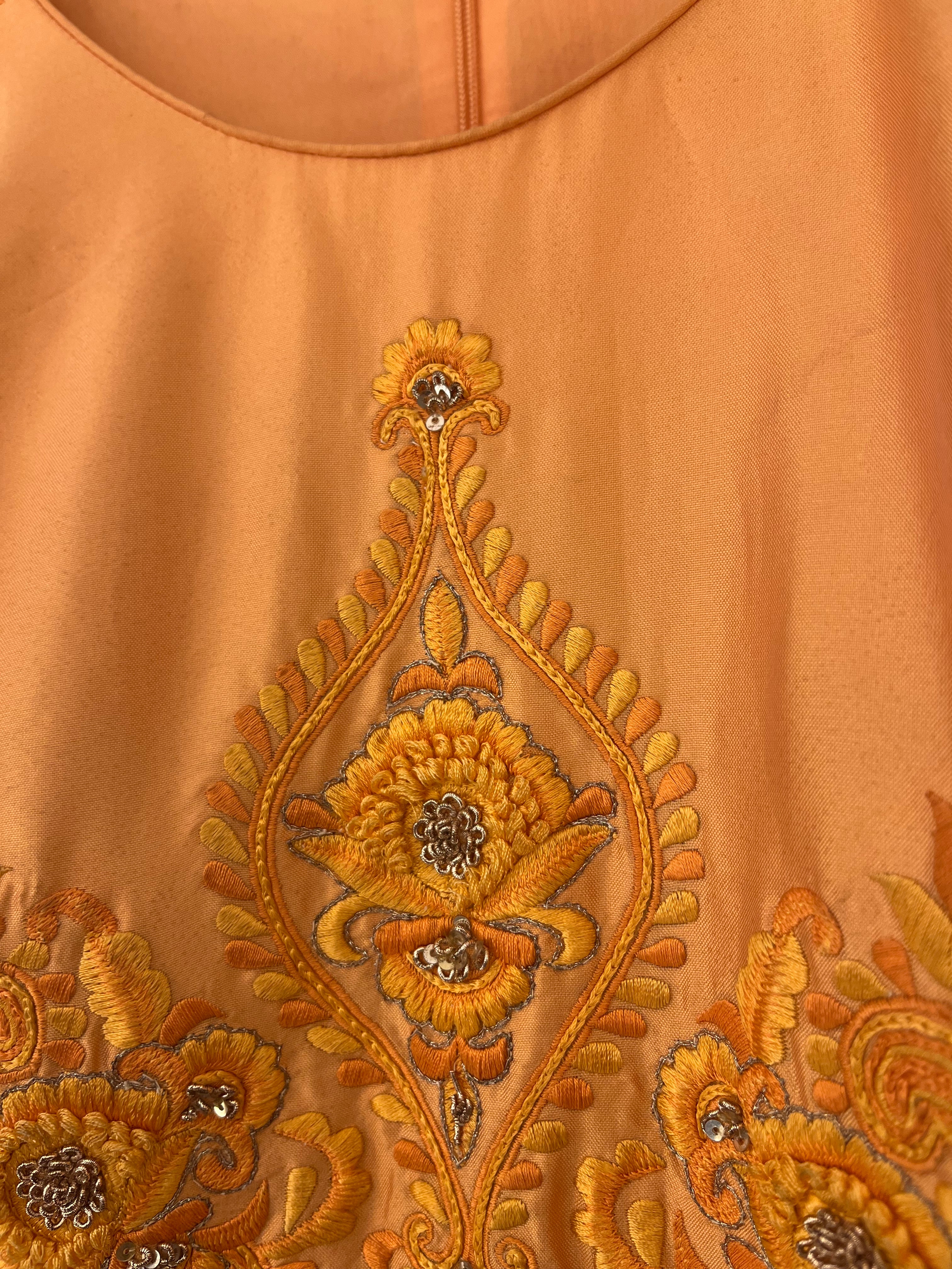 Peach Dola Silk Gown