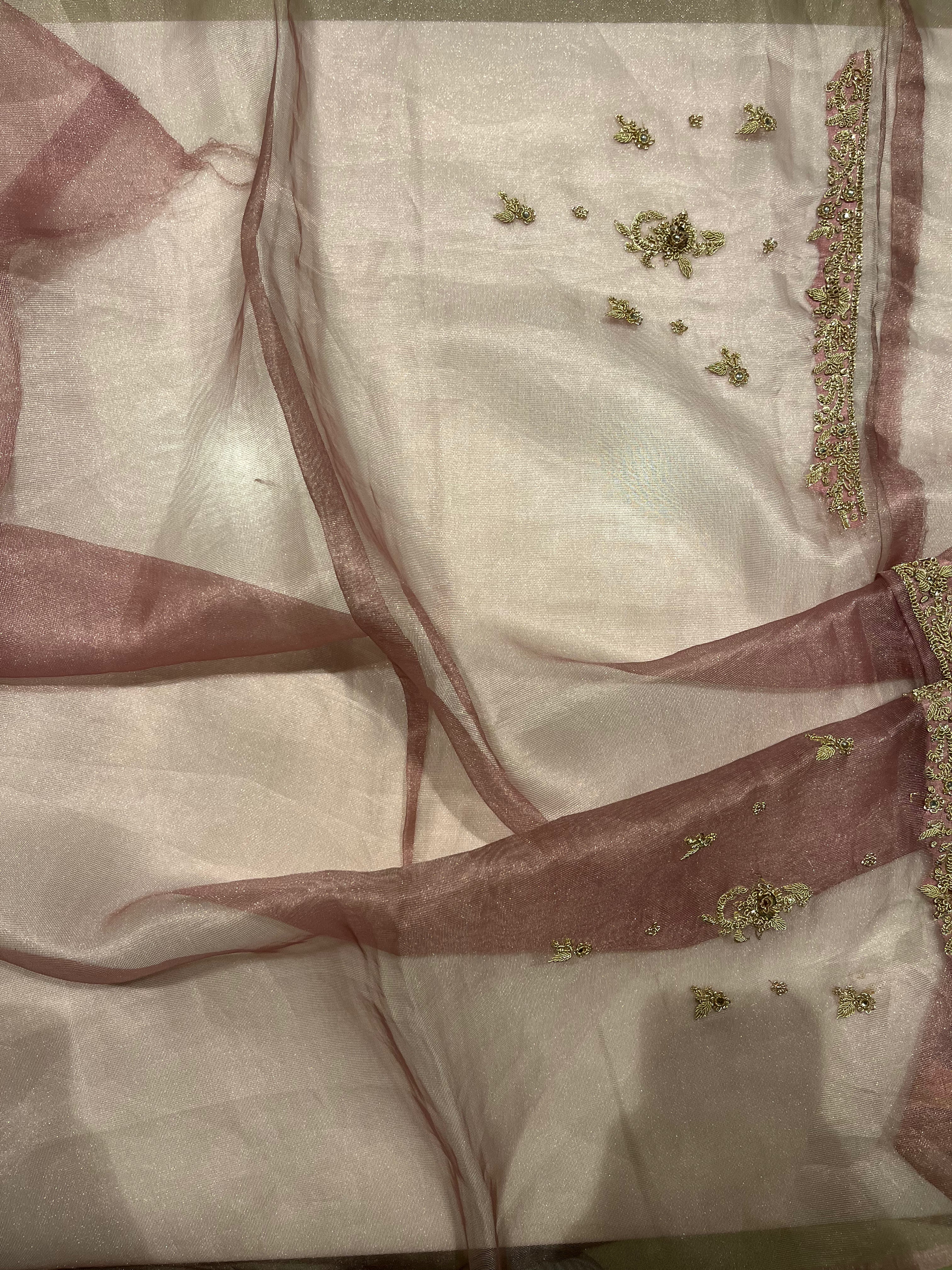 Exclusive zardosi Rusty Pink Lehenga