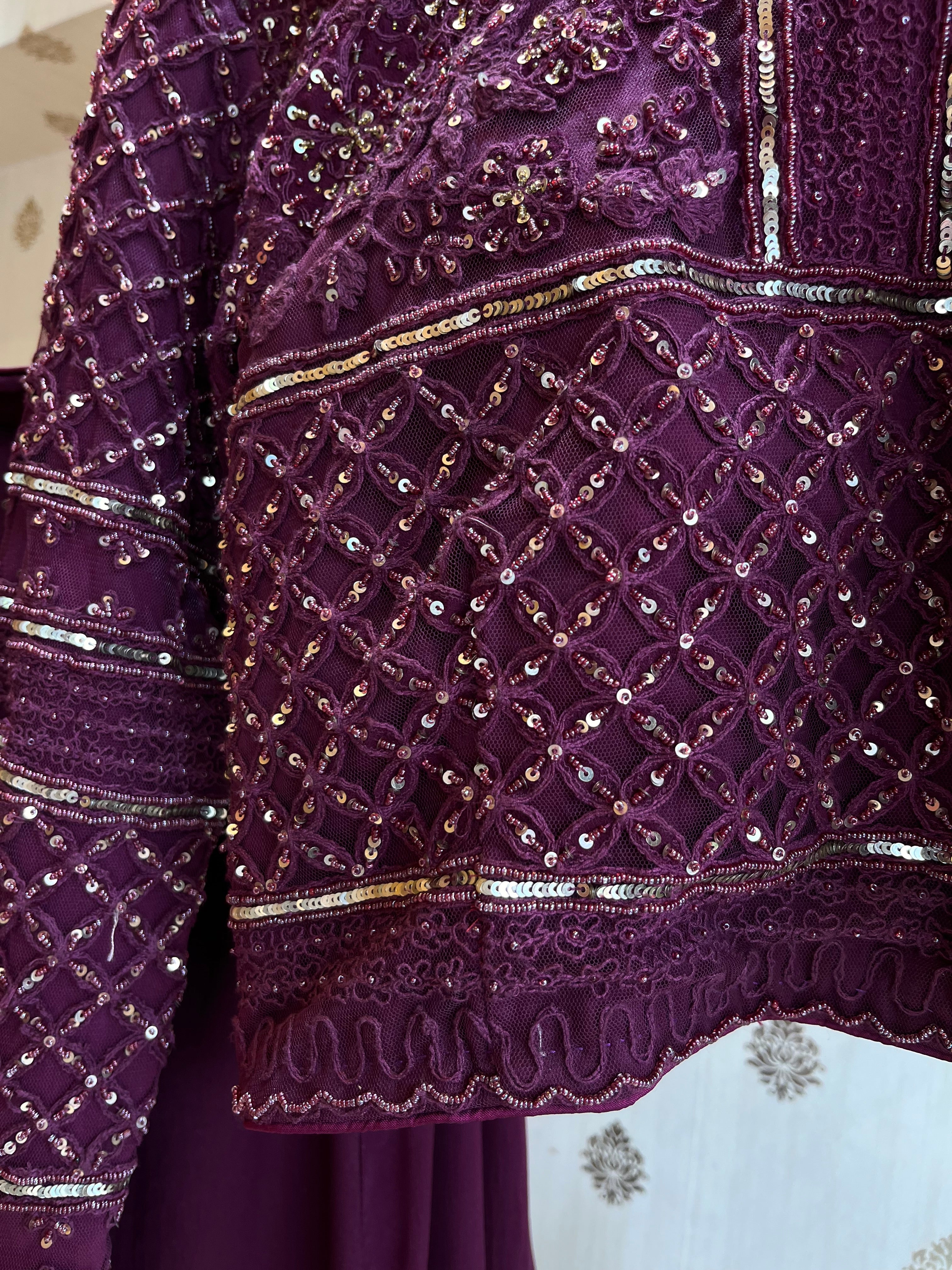 Wine light Lehenga full set