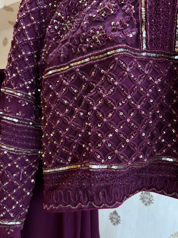 Wine light Lehenga Set
