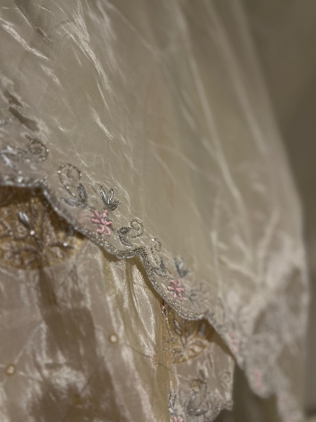 Ivory and Gold Lehenga Set