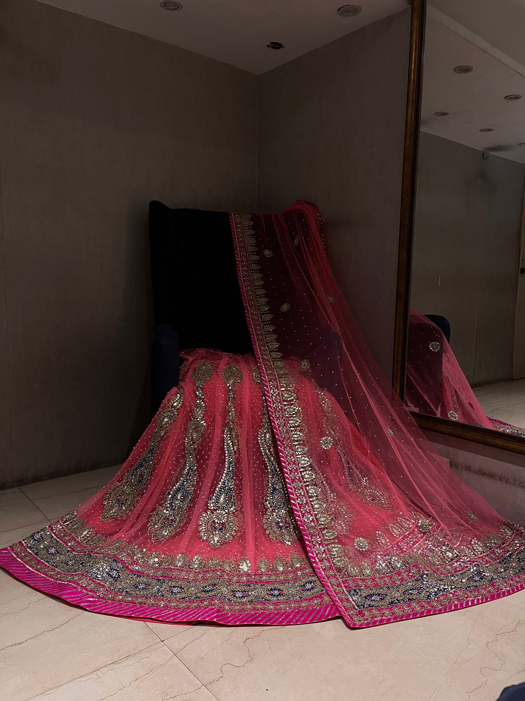 Rajputana Style Net Lehenga Set