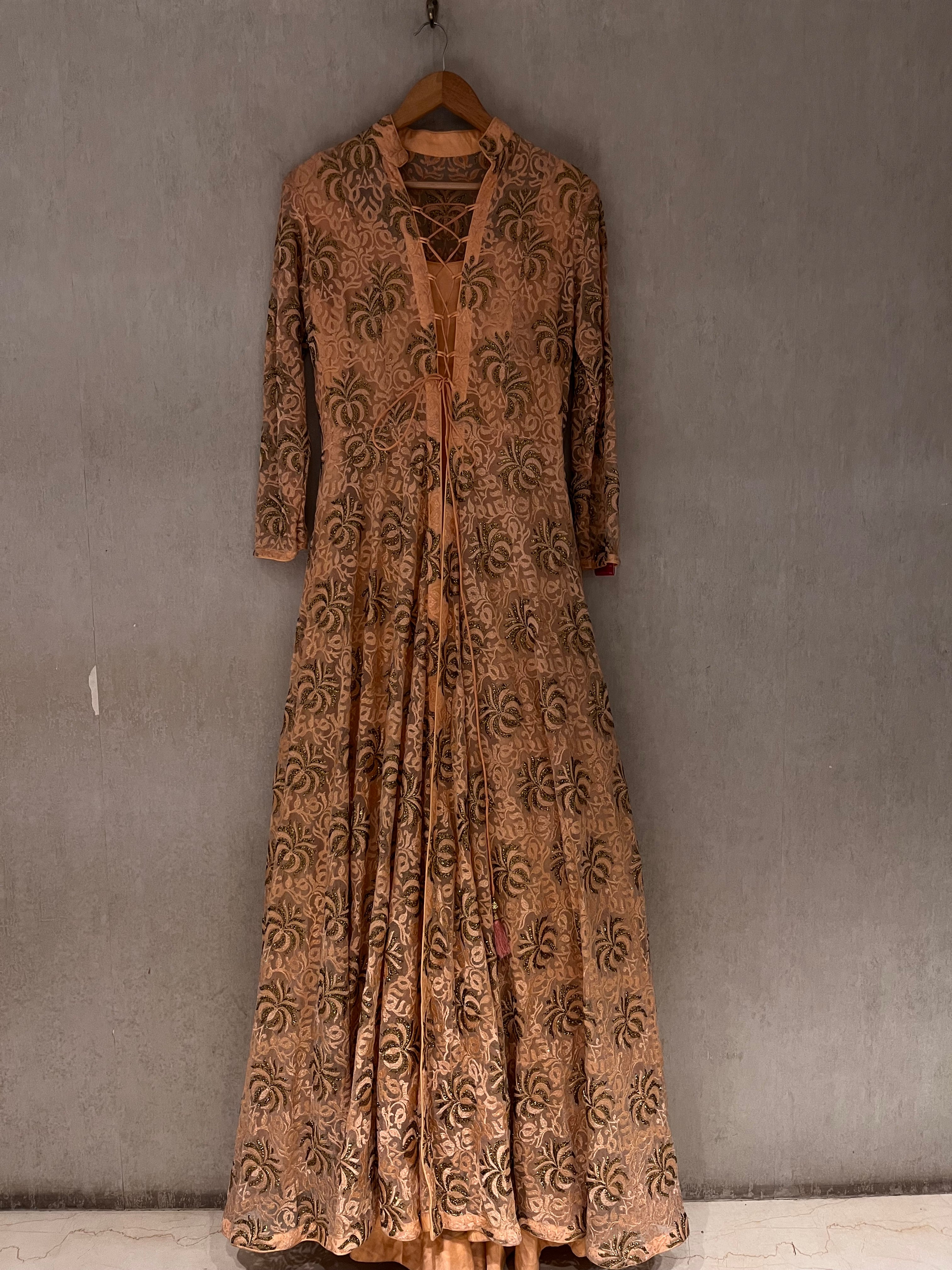 Peach Jacket Anarkali