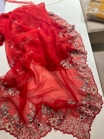 Red Exclusive Pure Organza