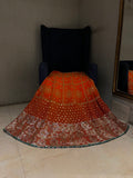 Tangerine Ombré Sequins Lehenga