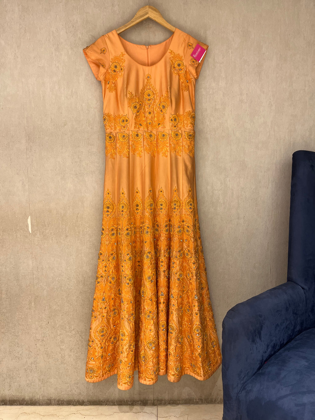 Peach Dola Silk Gown