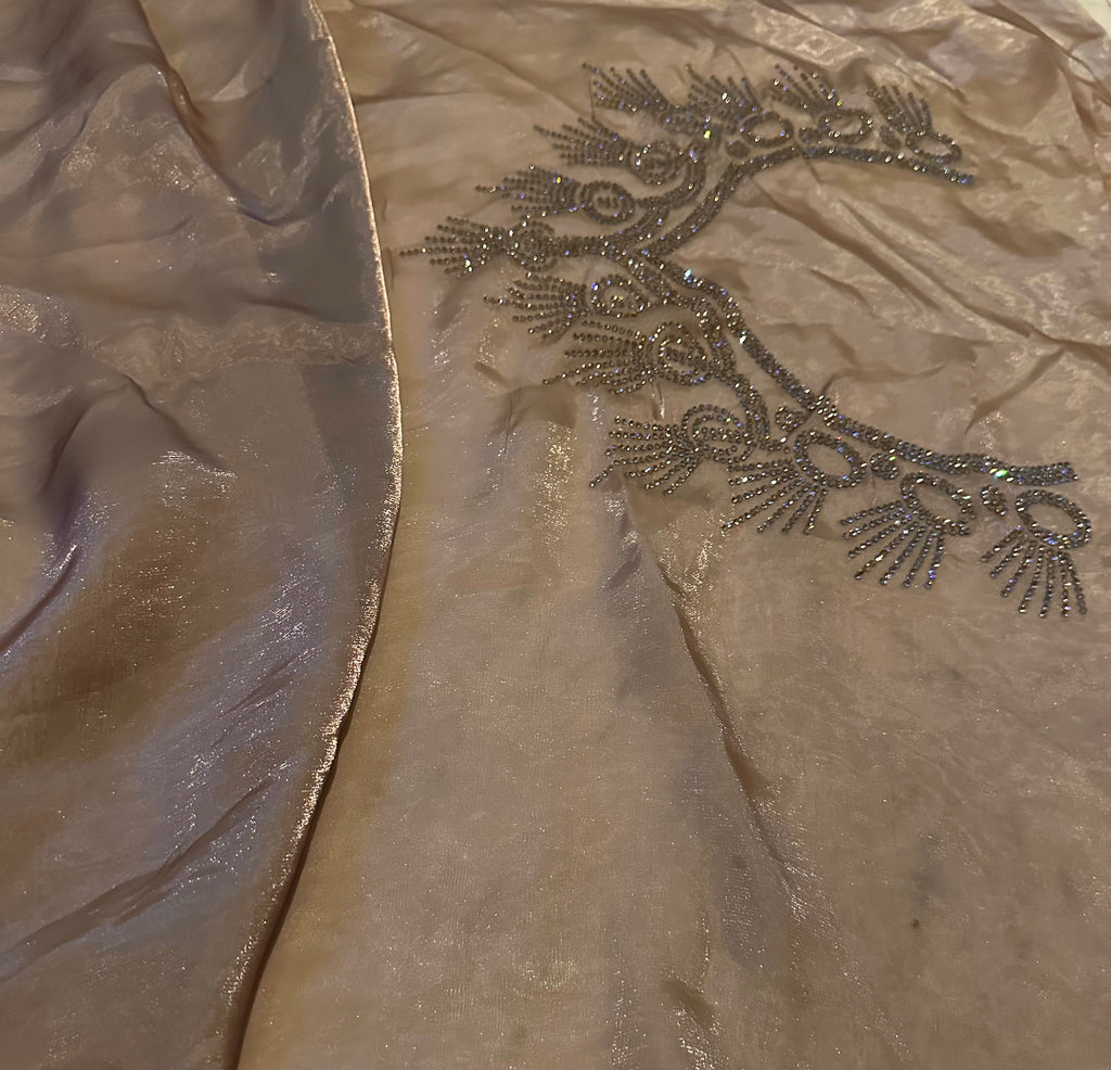 Angelic Flora Gold Swarovski Saree