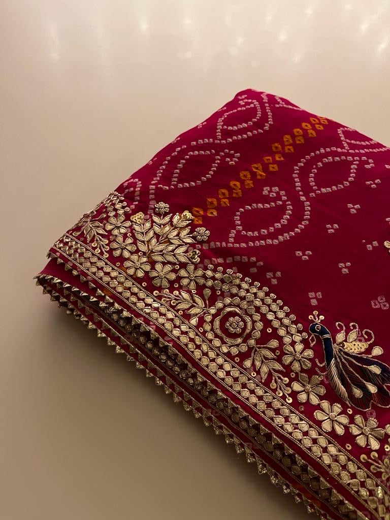 Bandhani Pure georgette saree