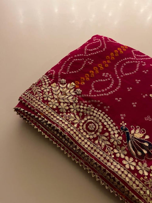 Bandhani Pure georgette saree