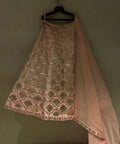 Pastel Pink Lotus Lehenga Set