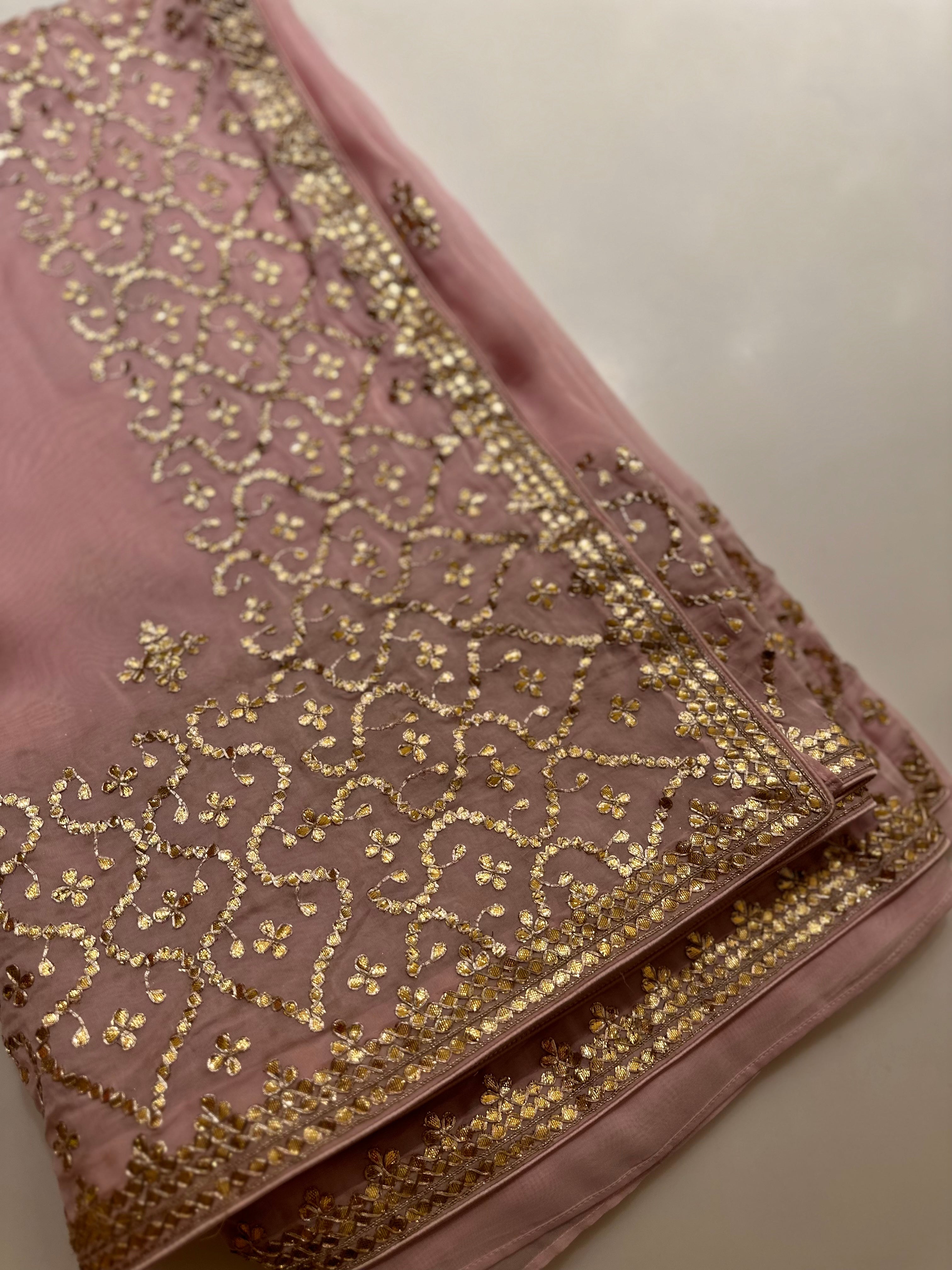 Zero size, Gotapatti fine handwork saree
