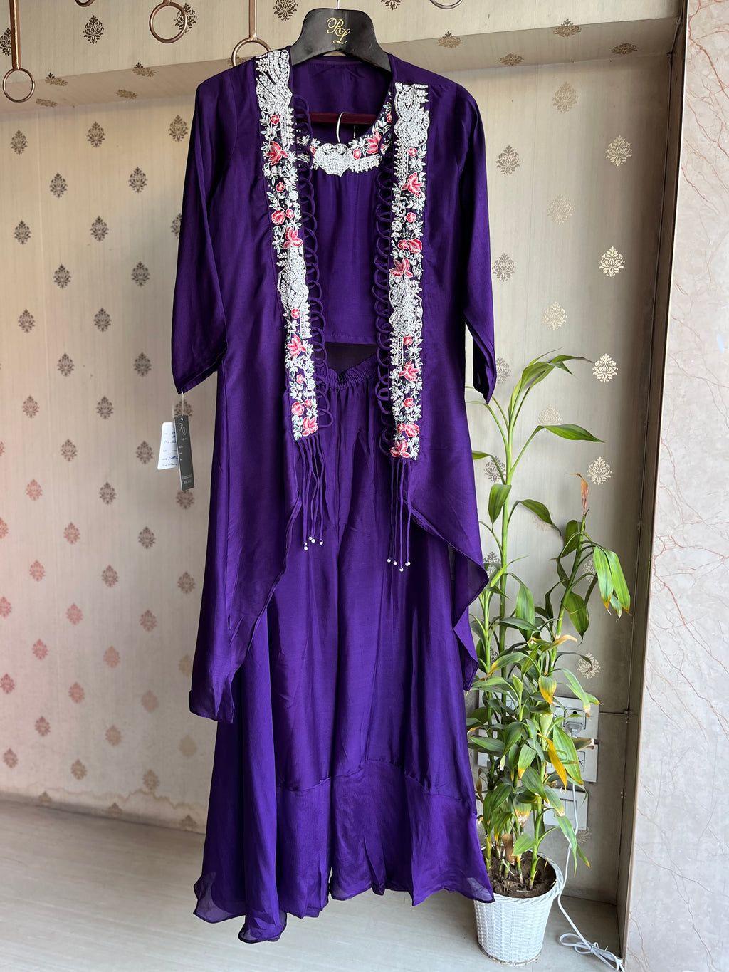 Purple Indo-Western Set