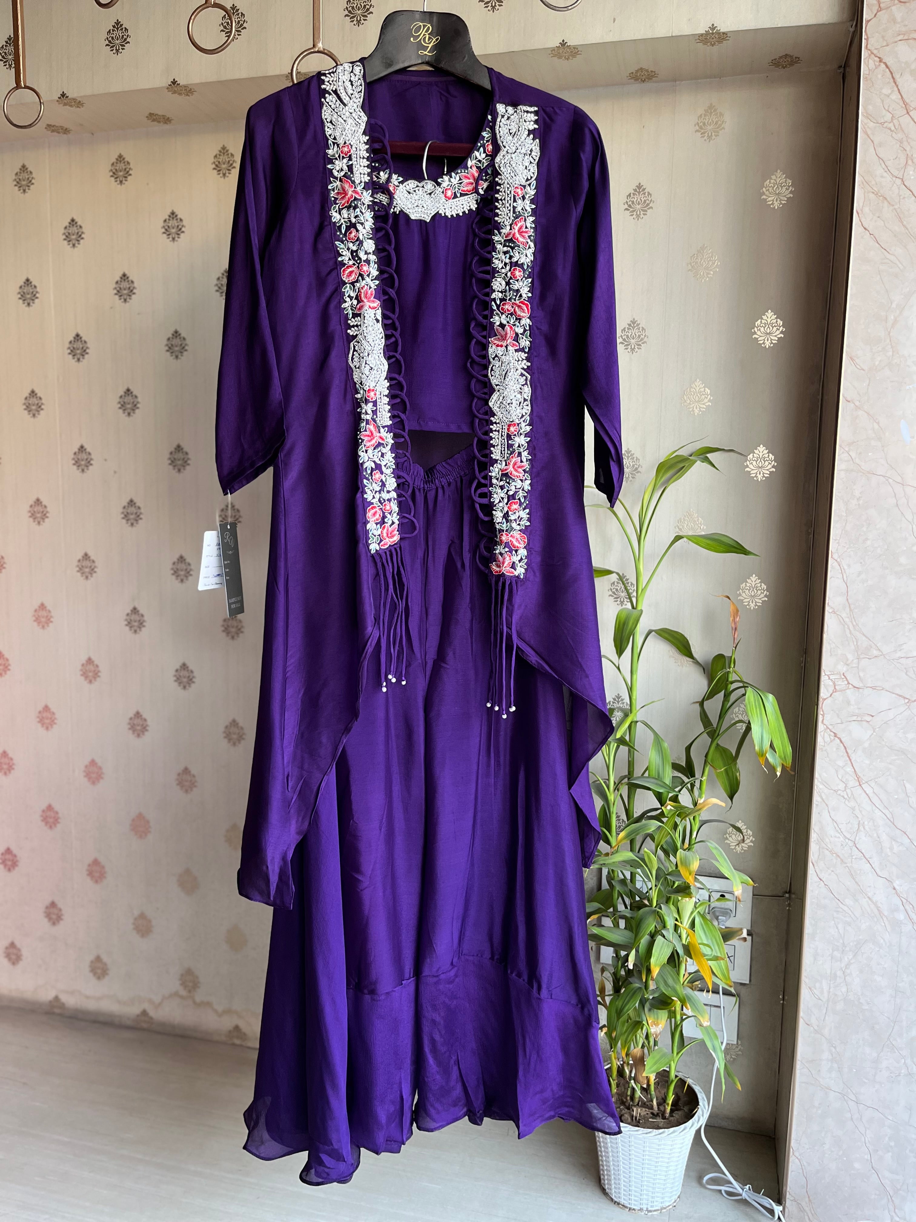 Purple Indo-Western Set