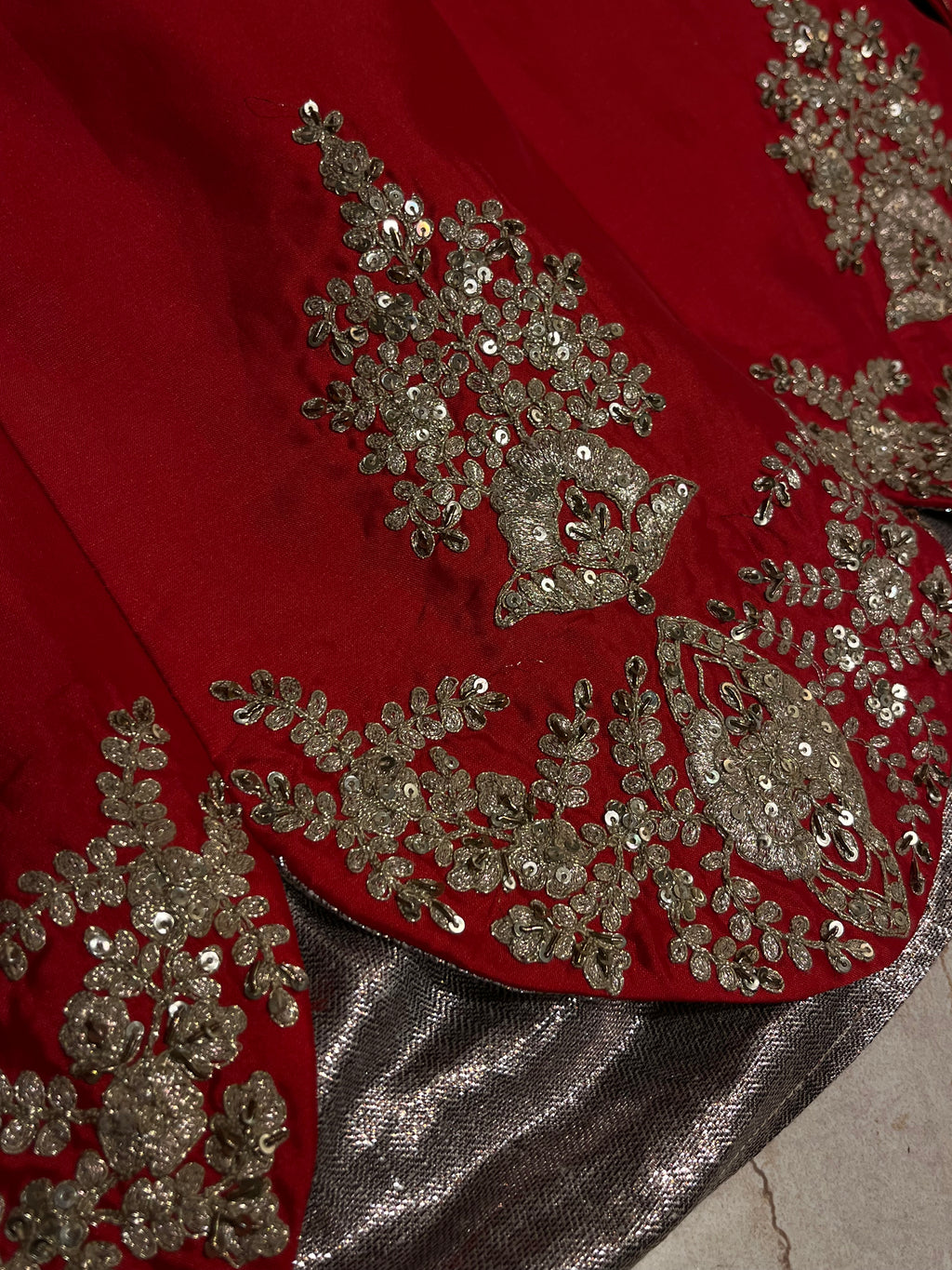 Bridal Red layered lehenga set